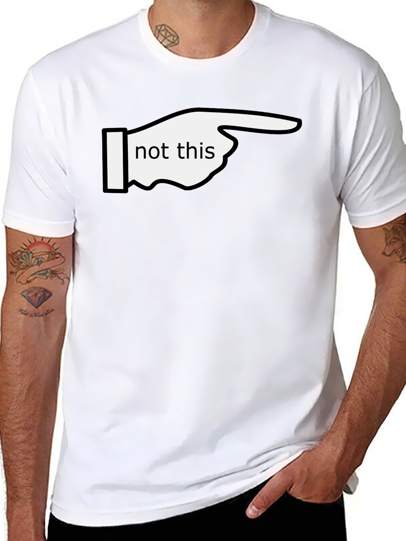 Funny Not This Pointing Finger Graphic T-Shirt