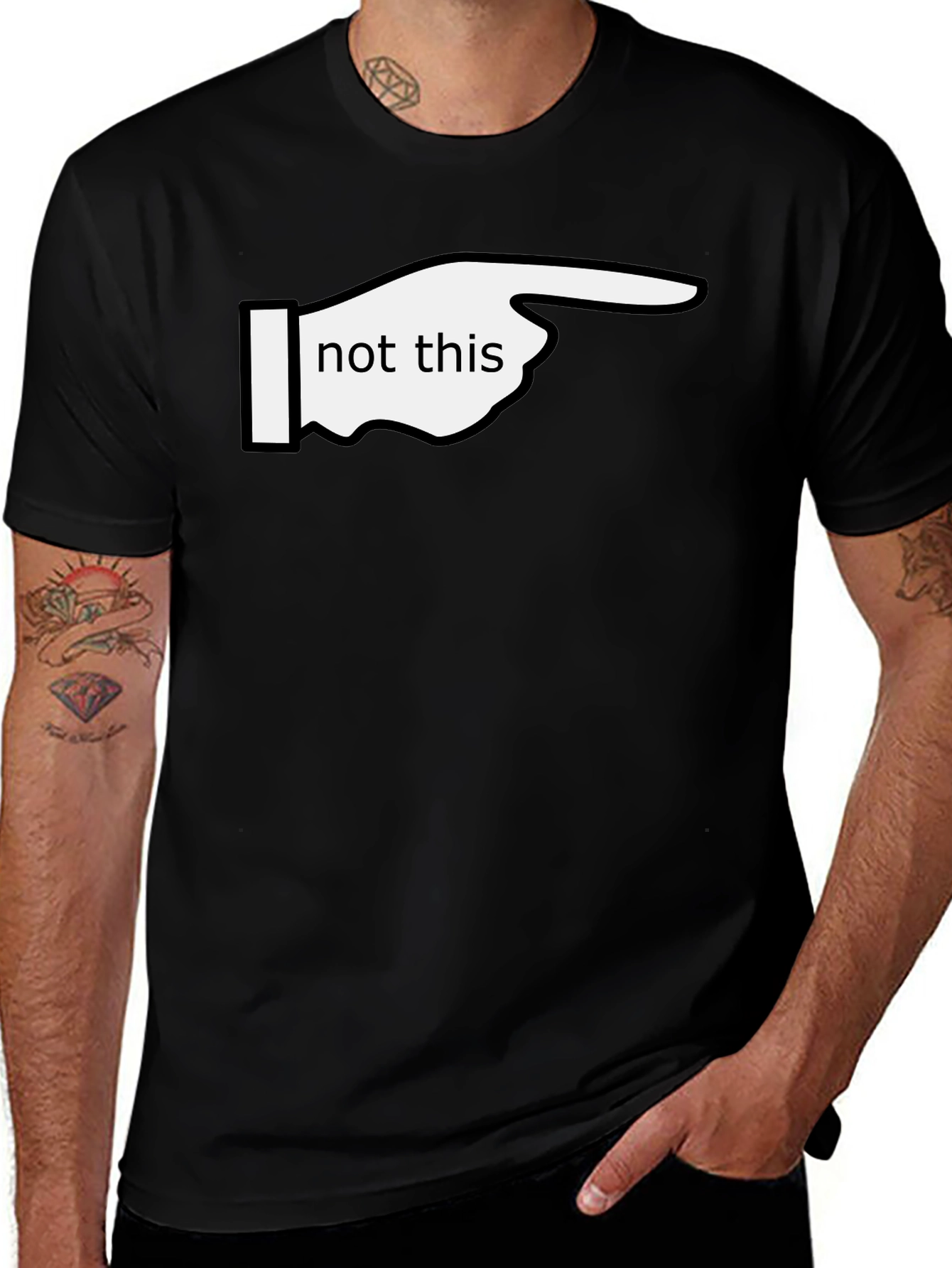 Funny Not This Pointing Finger Graphic T-Shirt