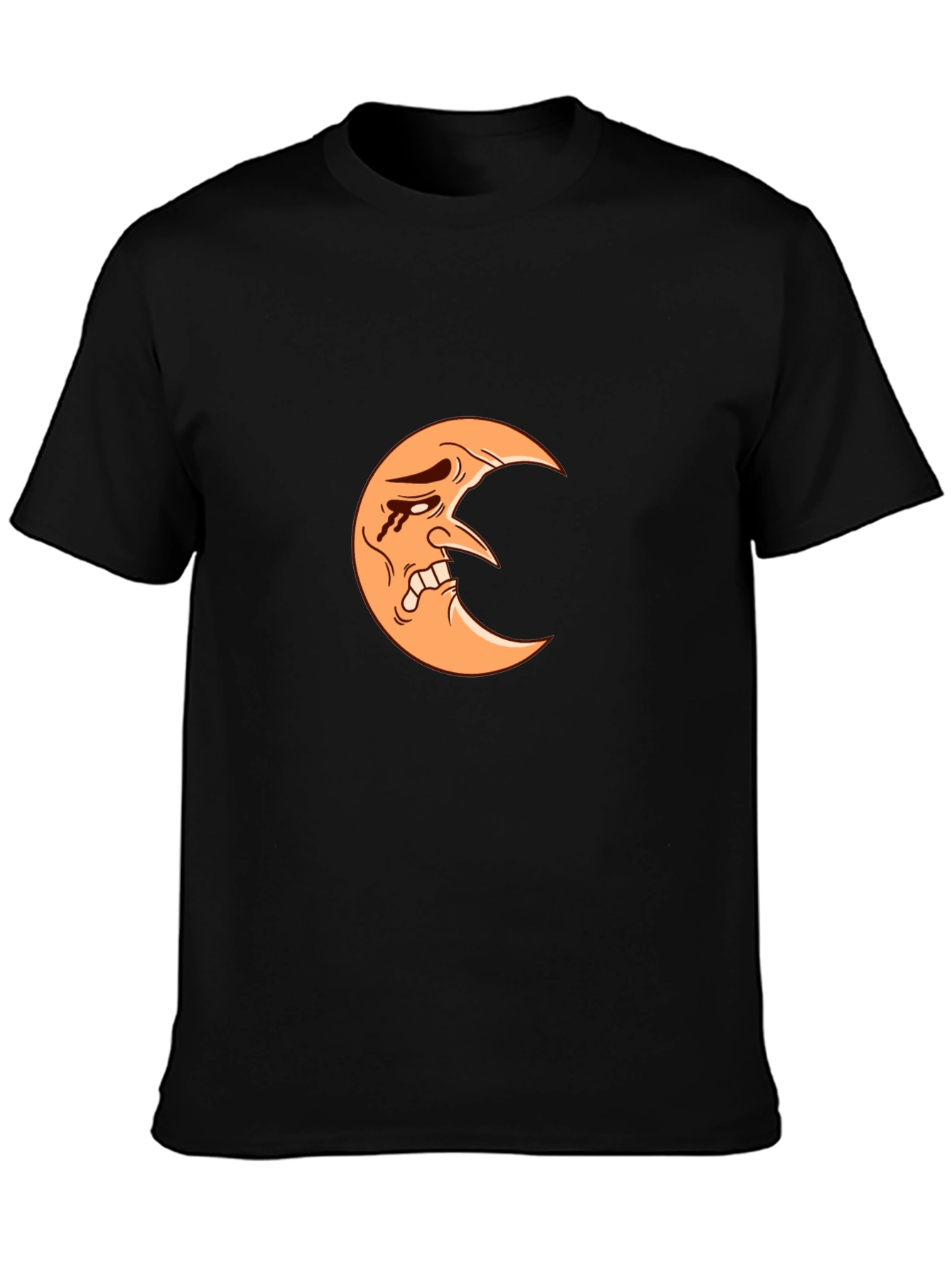 Crying Moon Graphic Tee - Black