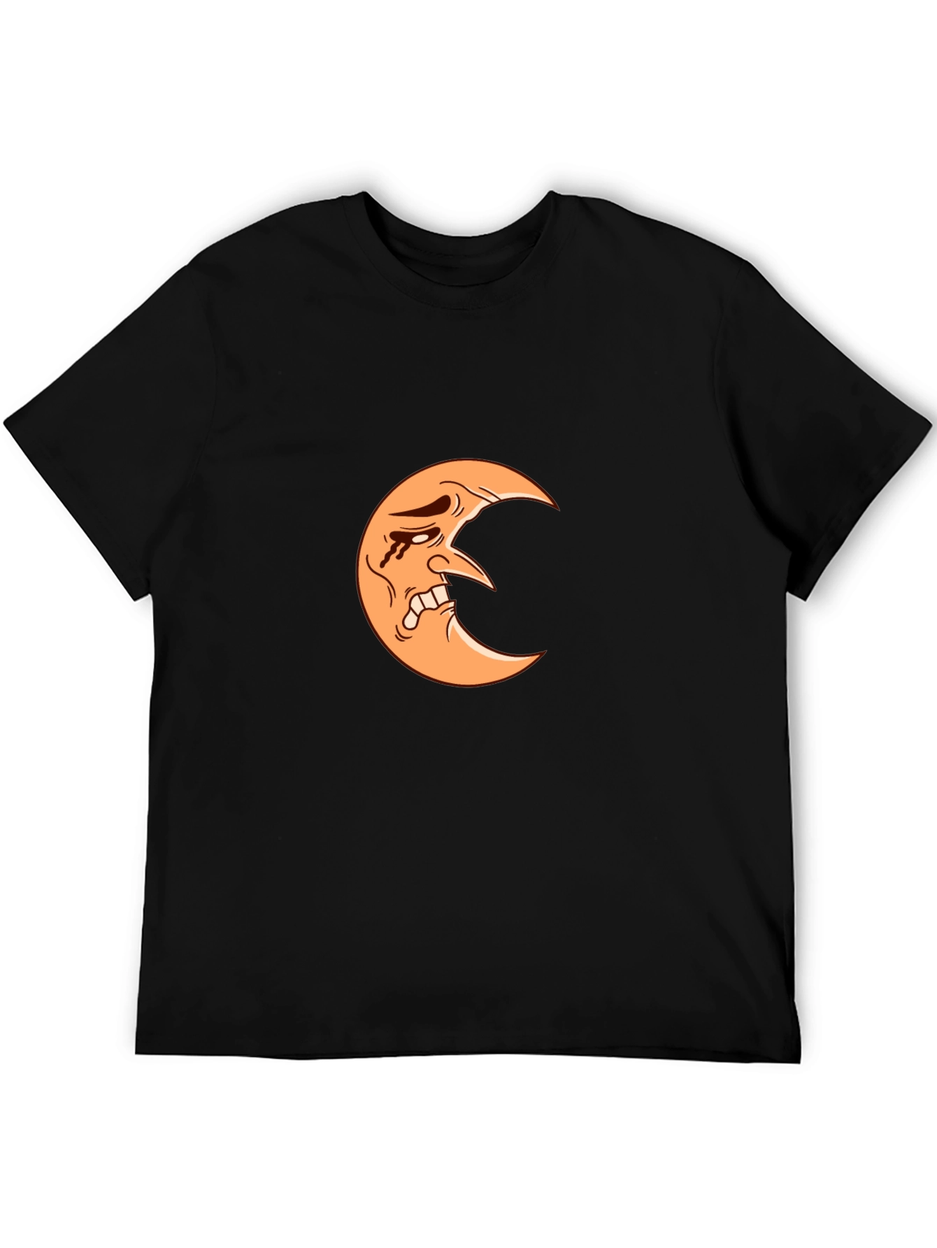 Crying Moon Graphic Tee - Black