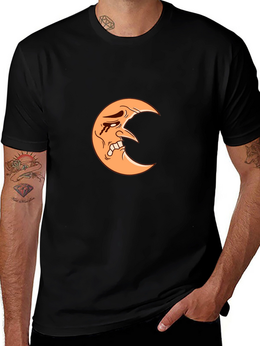 Crying Moon Graphic Tee - Black