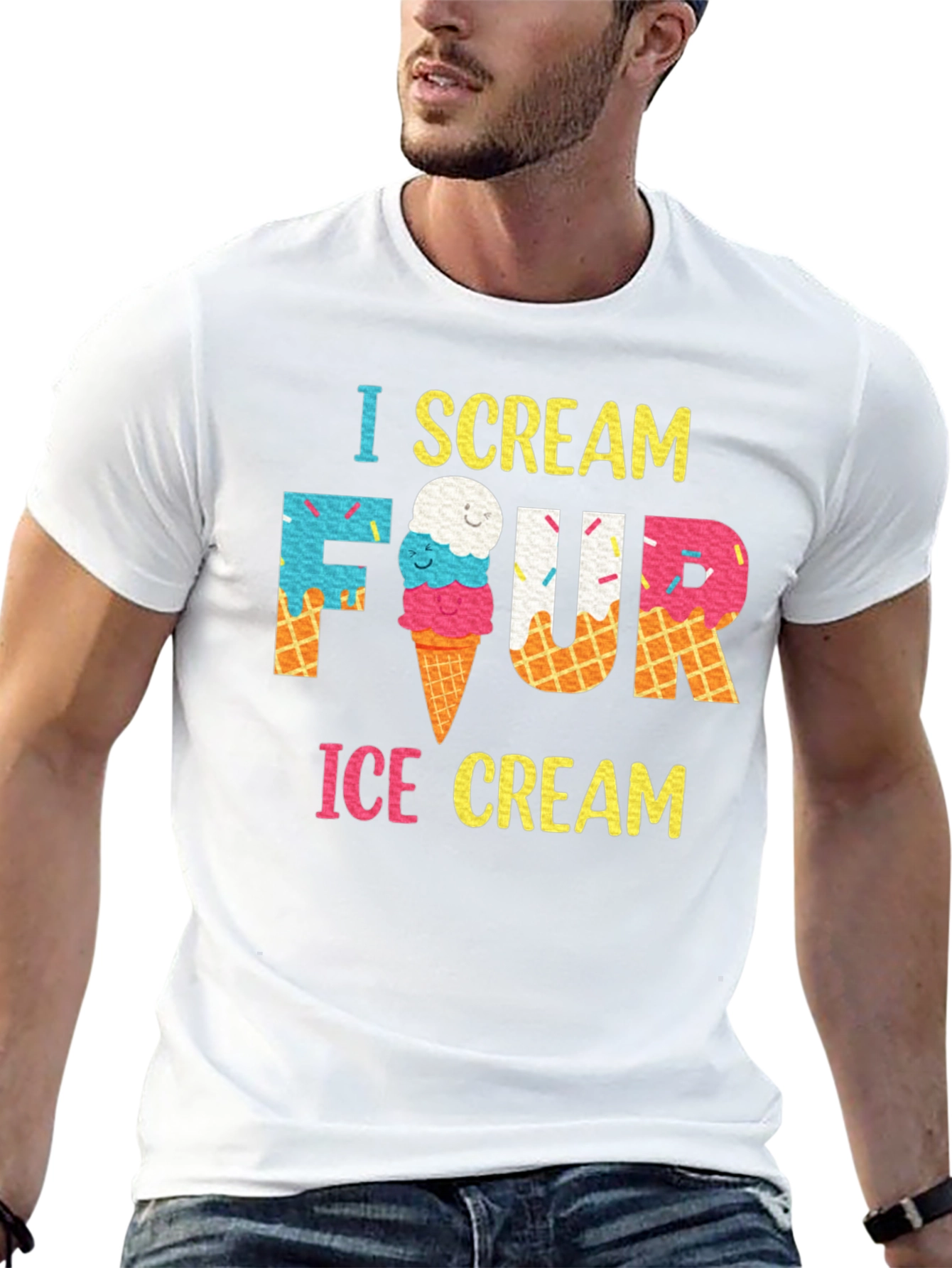 I Scream Four Ice Cream Birthday T-Shirt