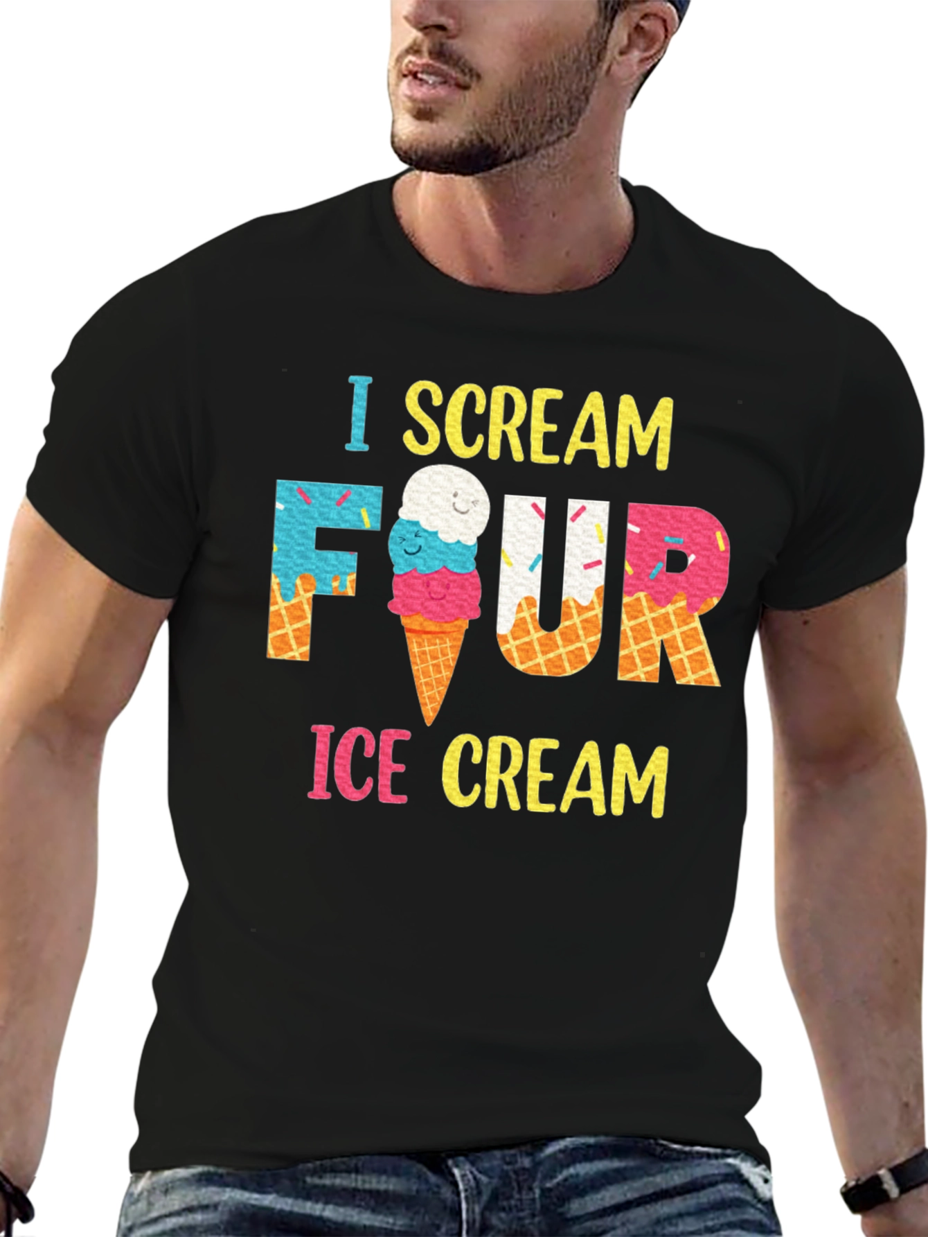I Scream Four Ice Cream Birthday T-Shirt