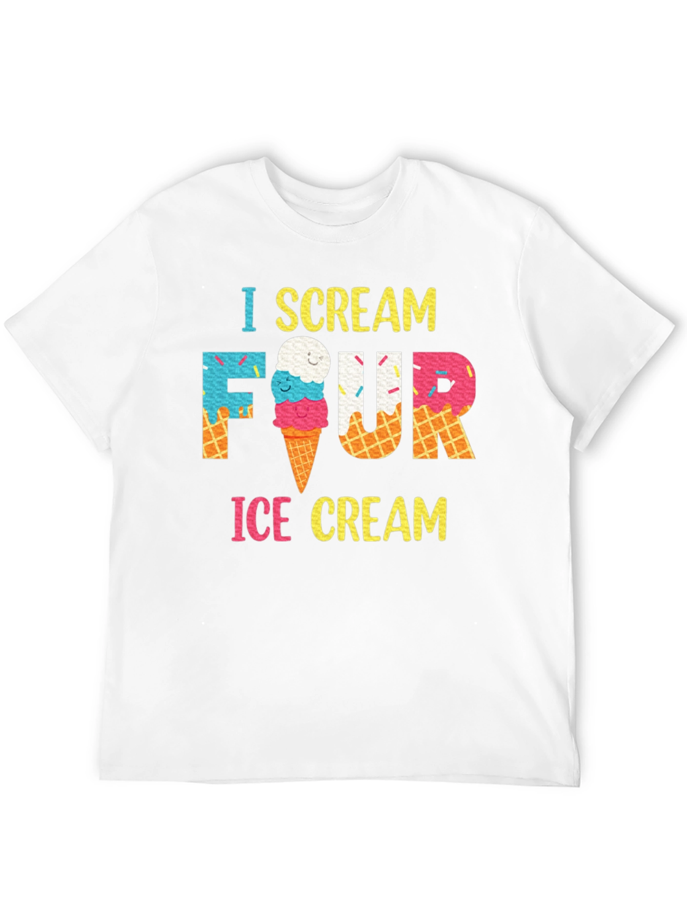 I Scream Four Ice Cream Birthday T-Shirt
