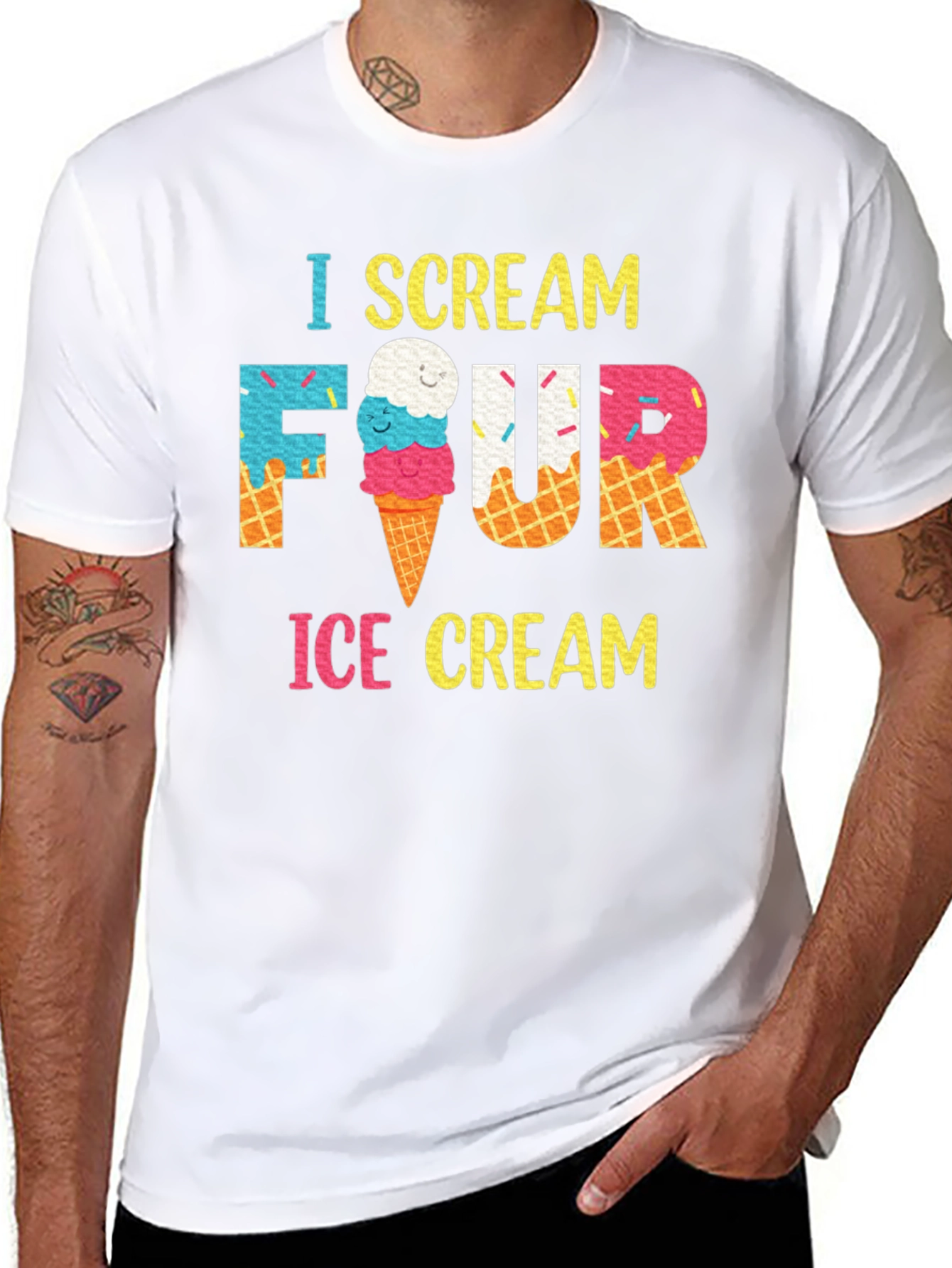 I Scream Four Ice Cream Birthday T-Shirt