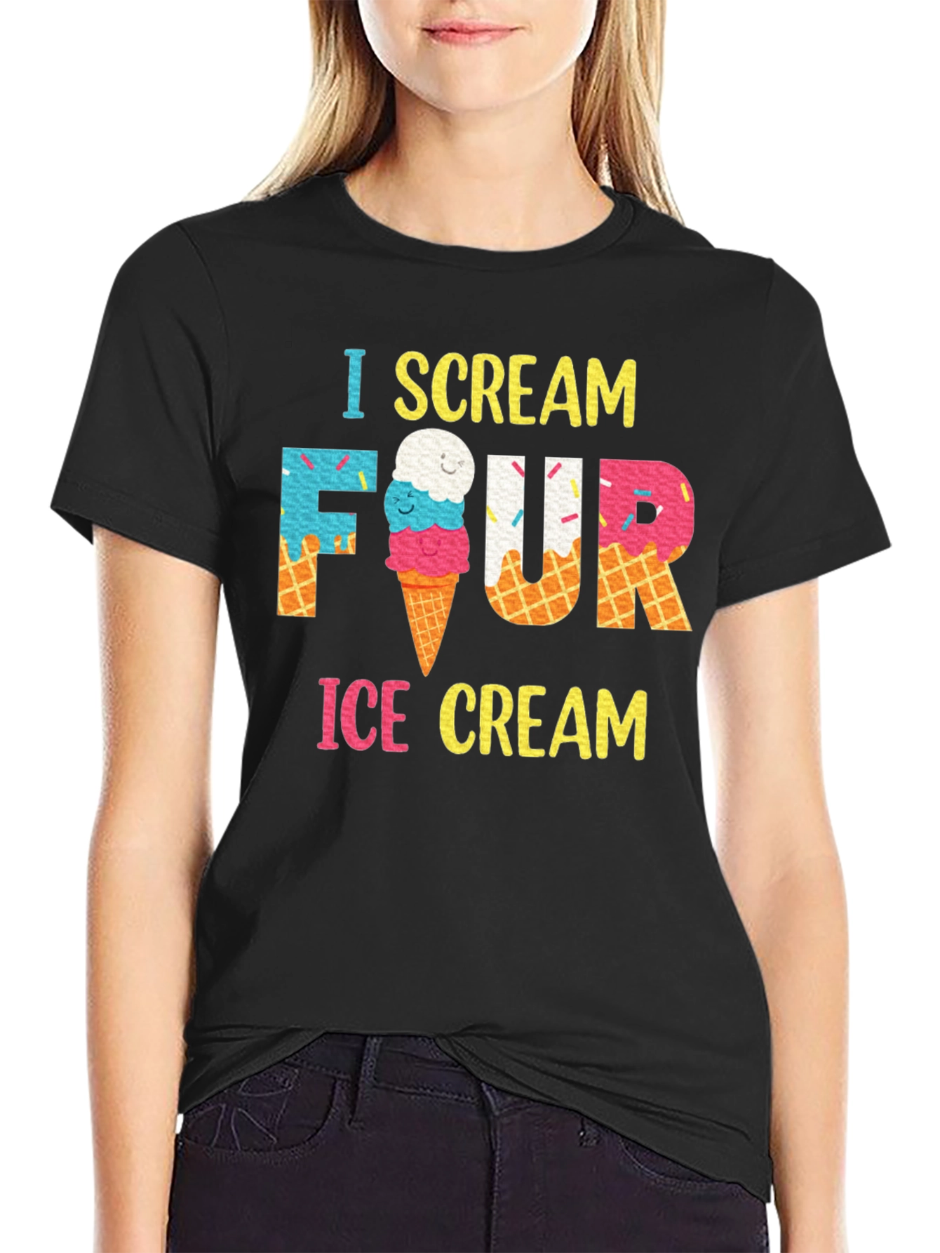 I Scream Four Ice Cream Birthday T-Shirt