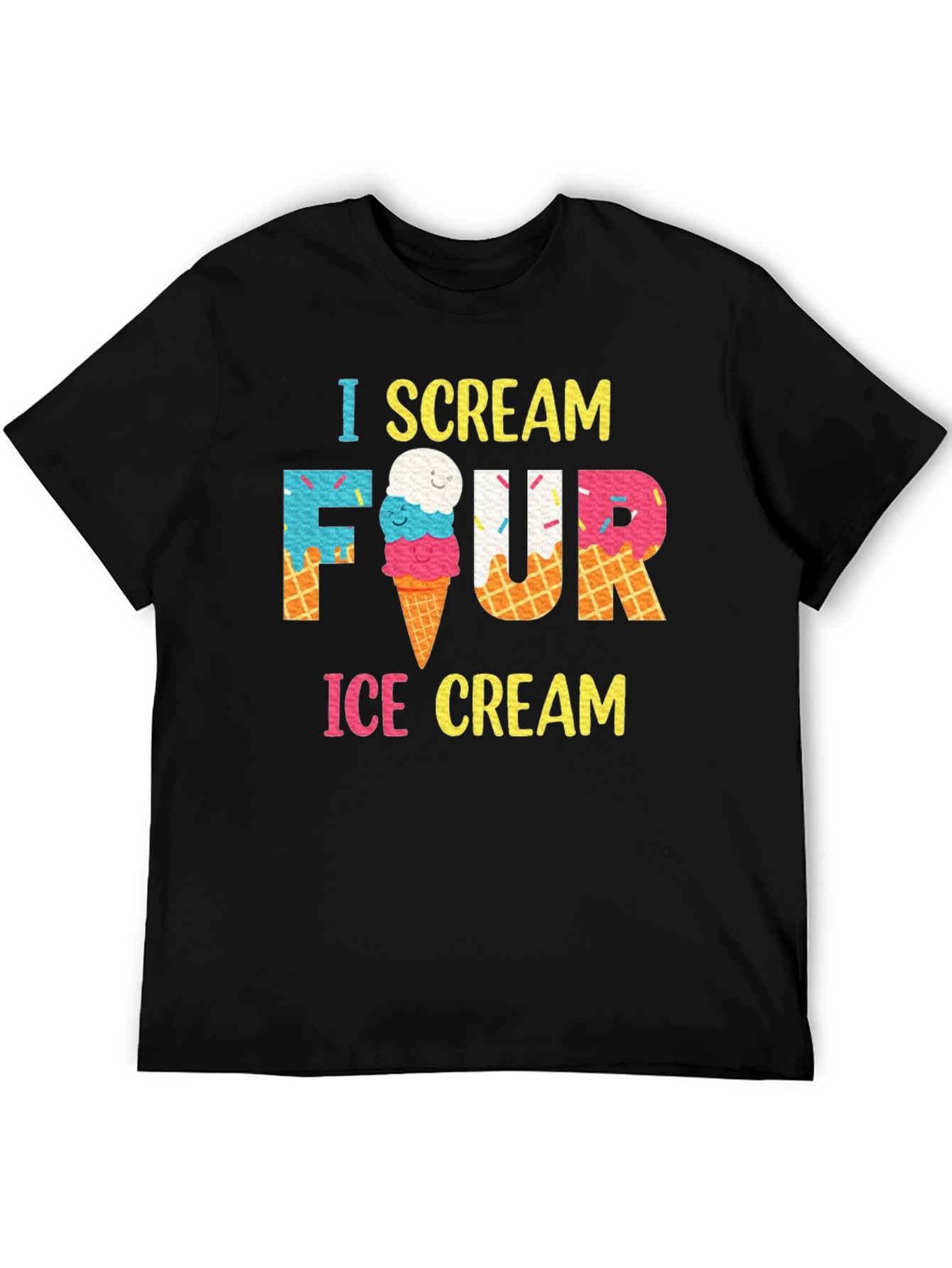 I Scream Four Ice Cream Birthday T-Shirt