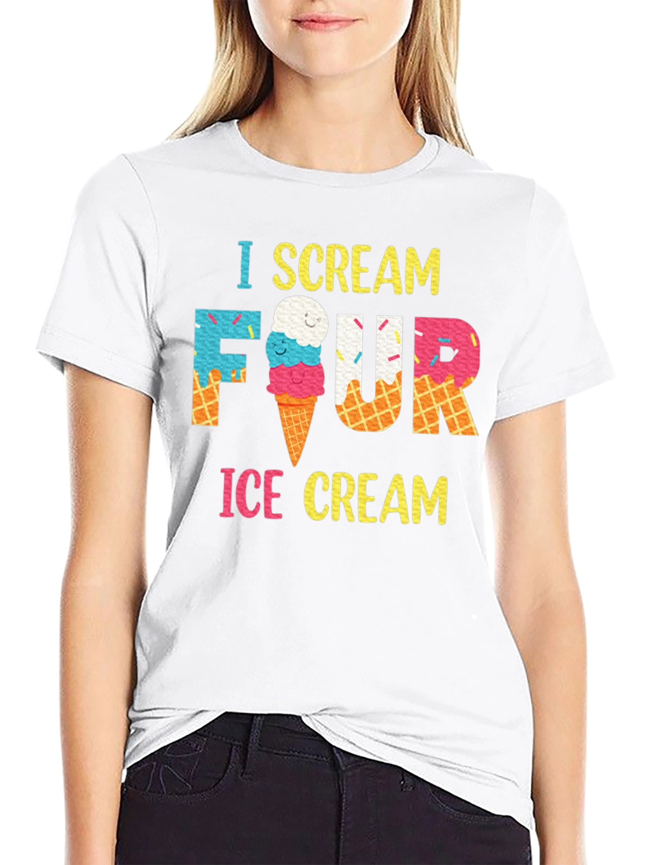 I Scream Four Ice Cream Birthday T-Shirt