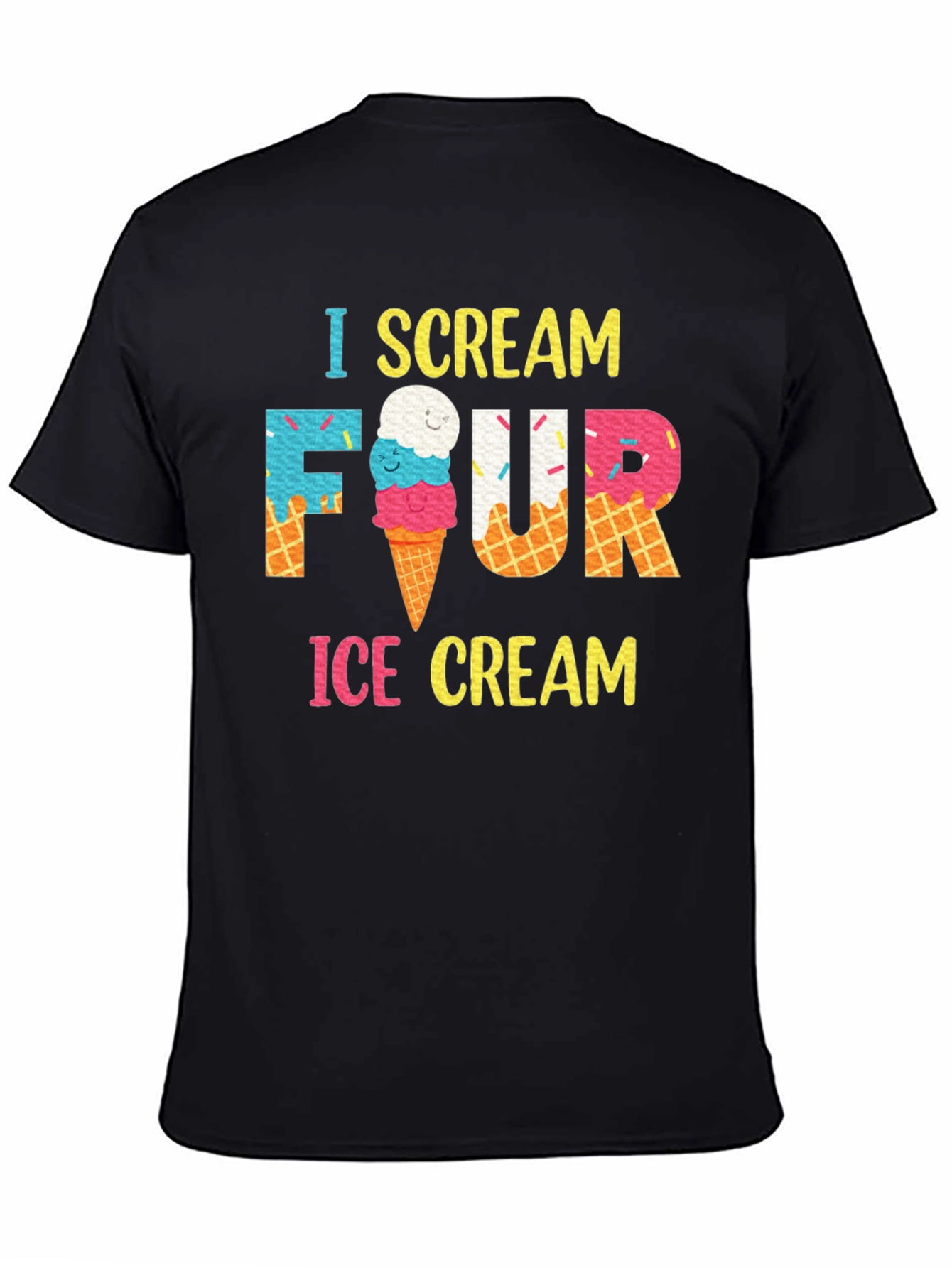 I Scream Four Ice Cream Birthday T-Shirt