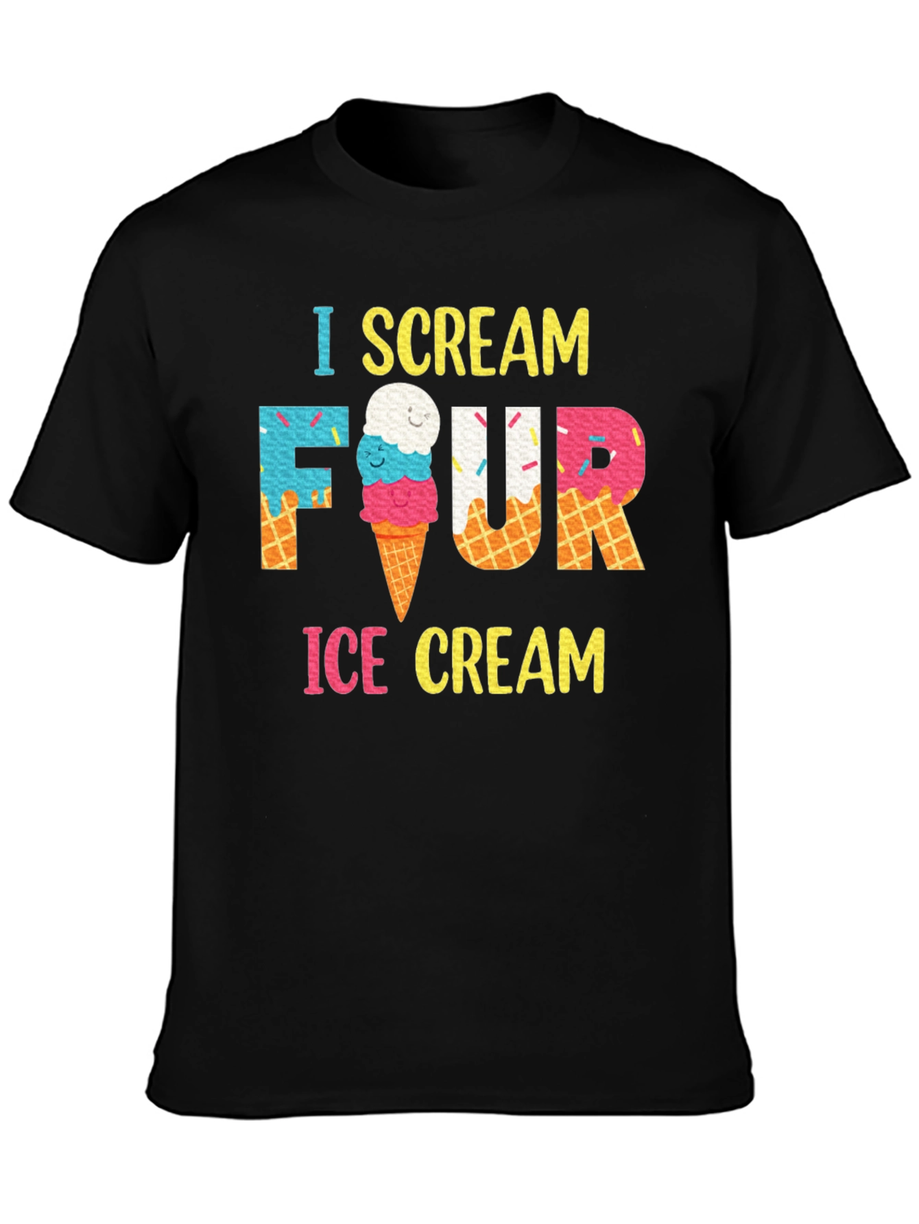 I Scream Four Ice Cream Birthday T-Shirt