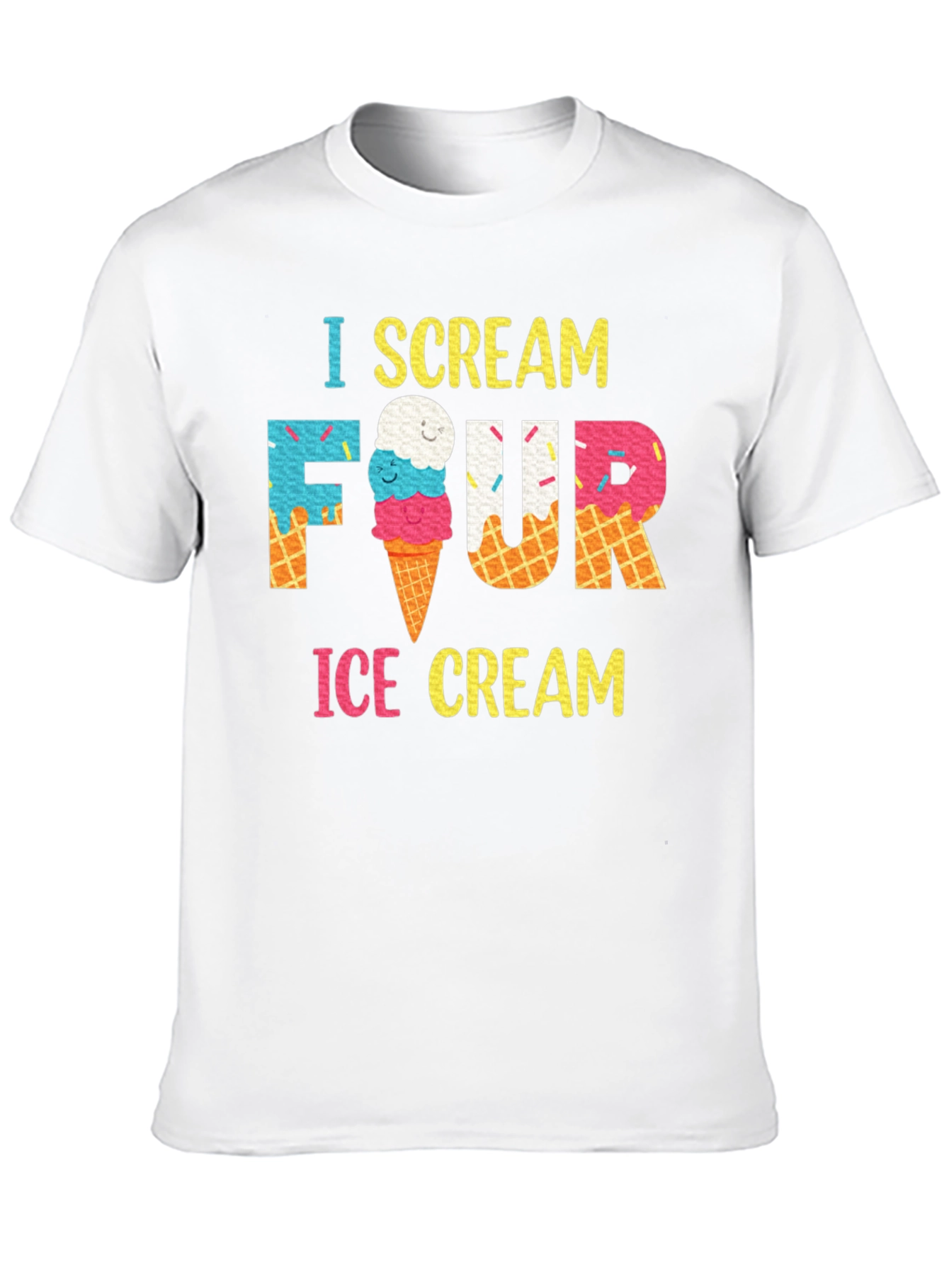 I Scream Four Ice Cream Birthday T-Shirt