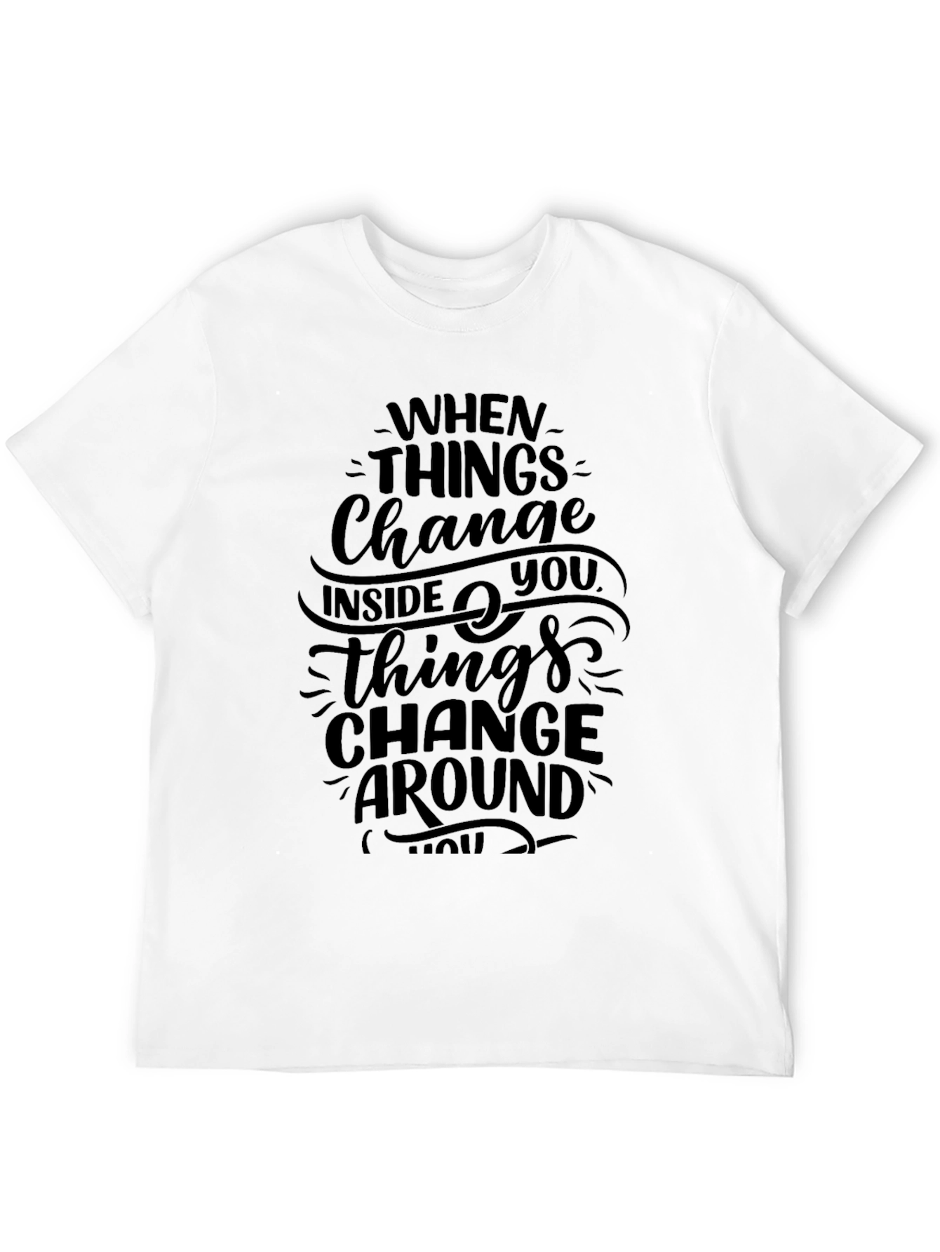 Inspirational Graphic Print Black T-Shirt