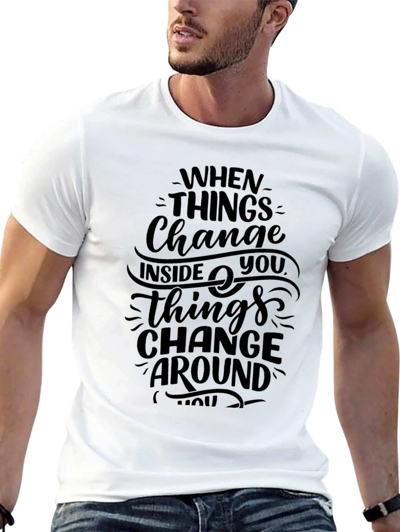 Inspirational Graphic Print Black T-Shirt