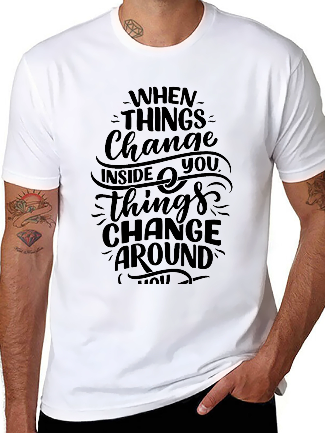 Inspirational Graphic Print Black T-Shirt