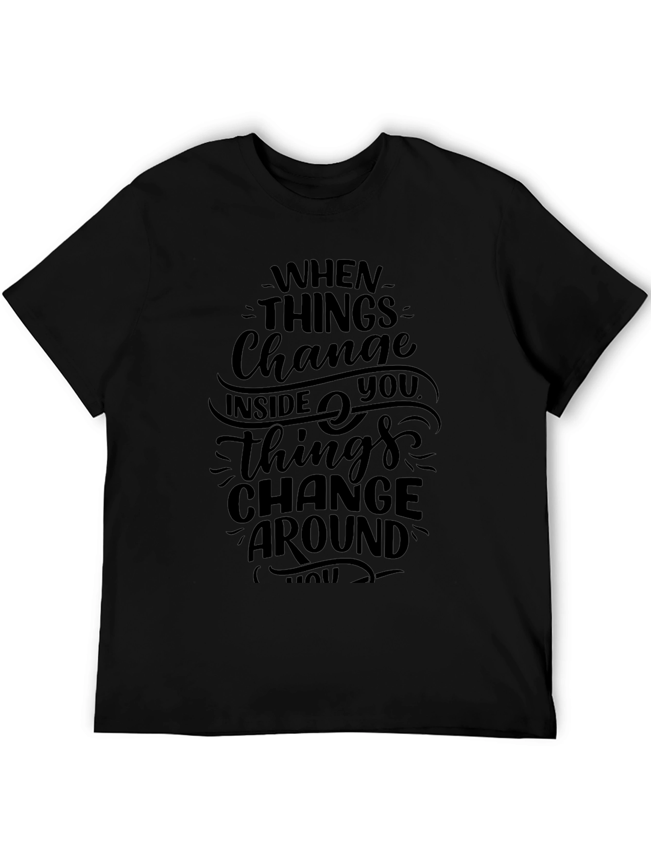 Inspirational Graphic Print Black T-Shirt