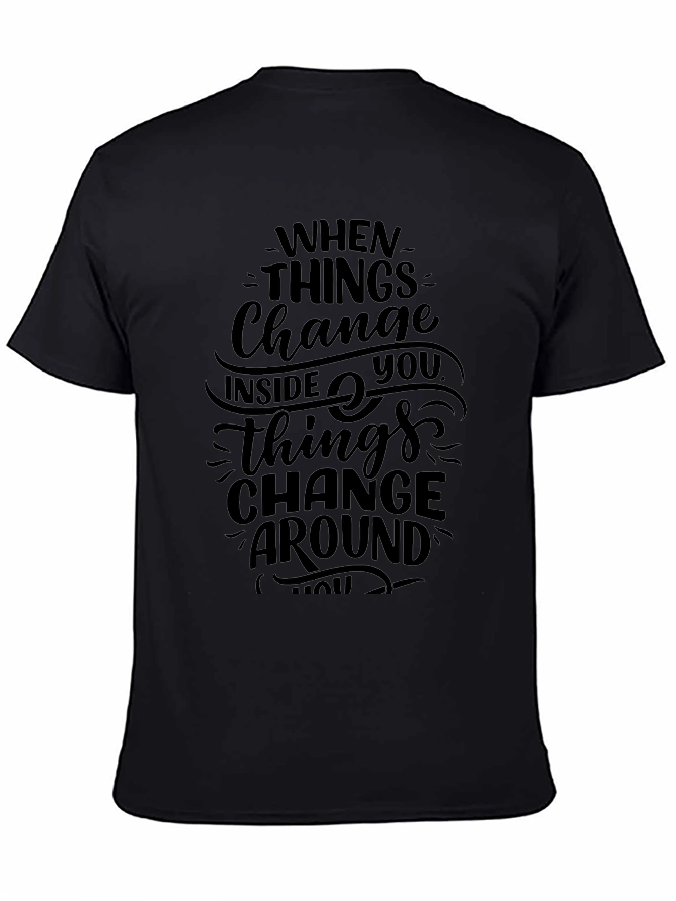 Inspirational Graphic Print Black T-Shirt
