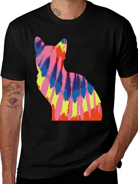 Tie Dye Cat Graphic Tee