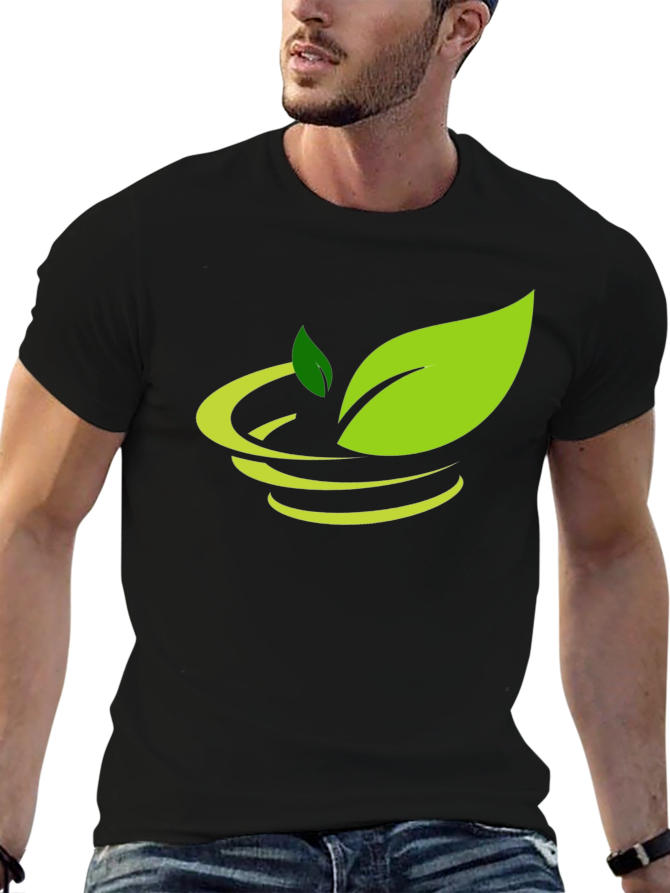 Nature Inspired Black Graphic Tee