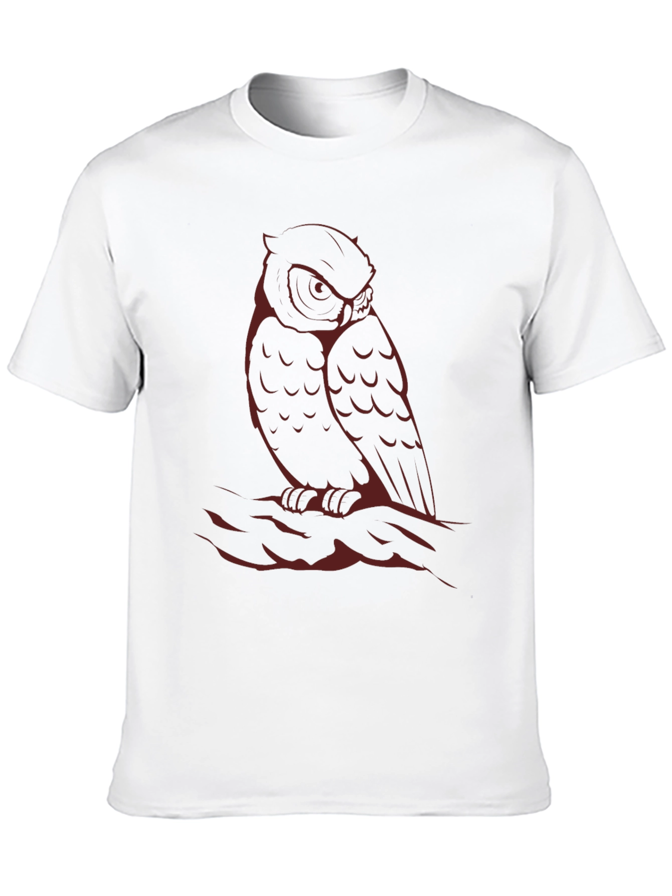 Mens Black Owl Graphic T-Shirt