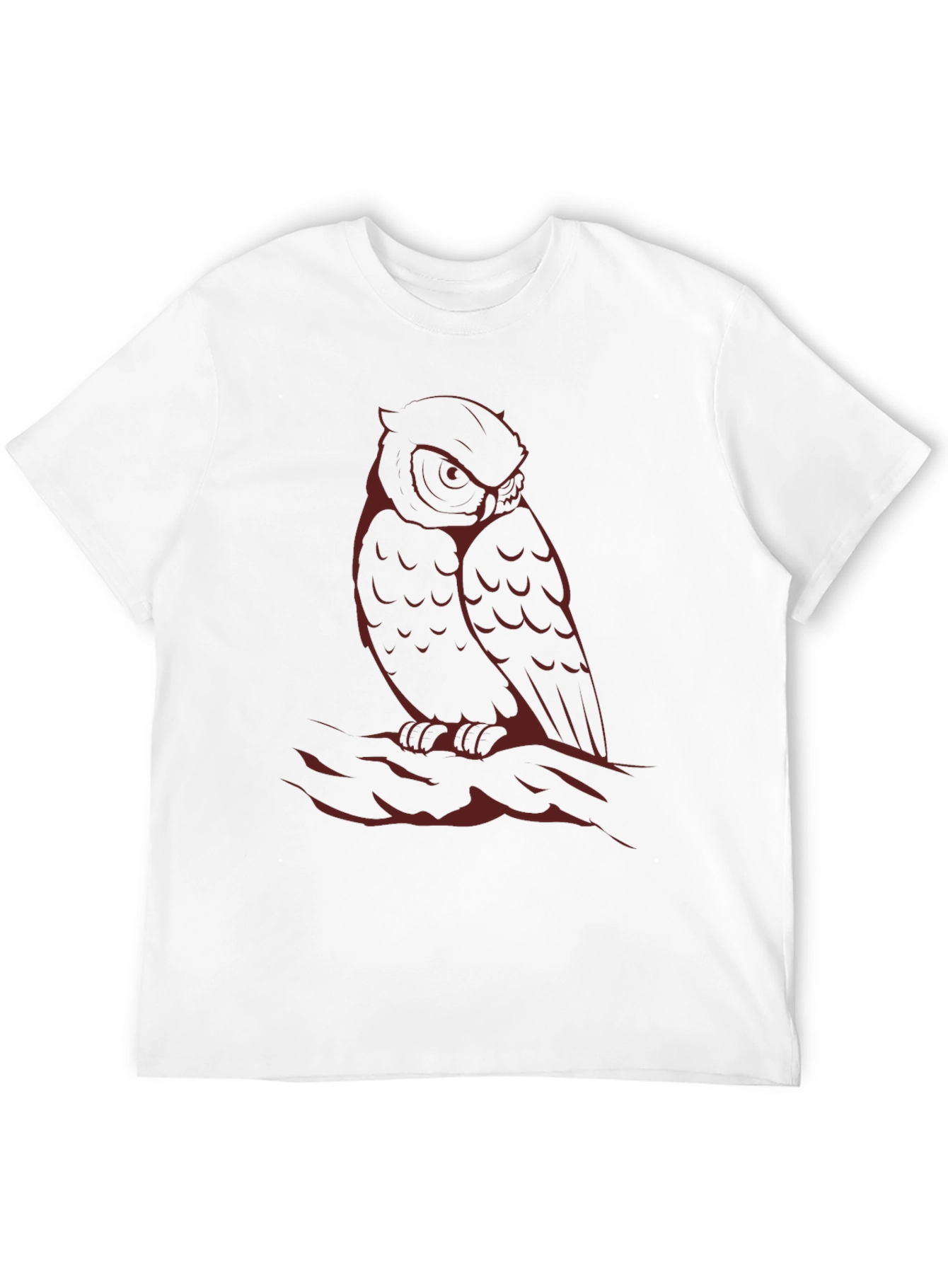 Mens Black Owl Graphic T-Shirt