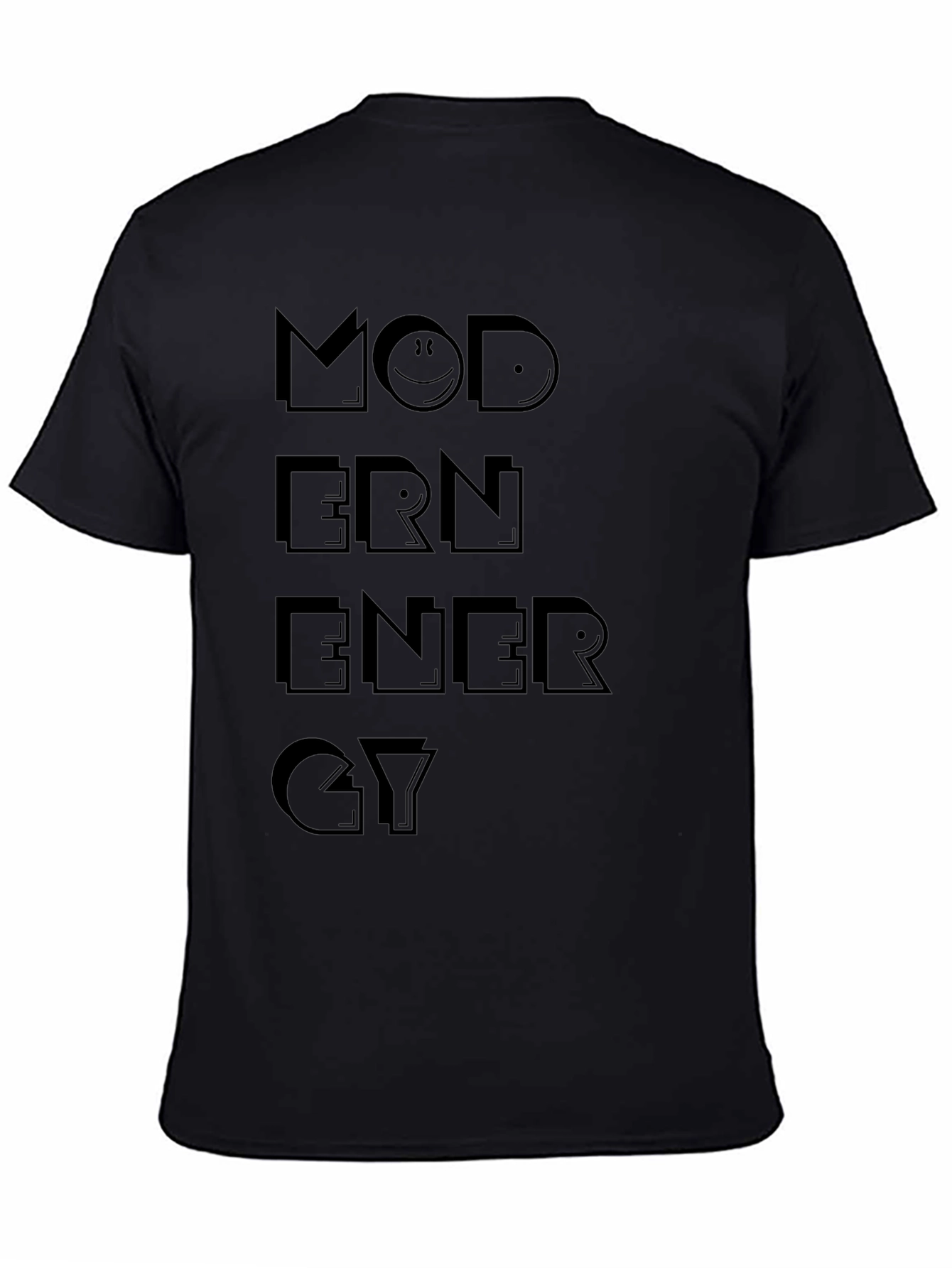 Modern Energy Graphic Print Black T-Shirt