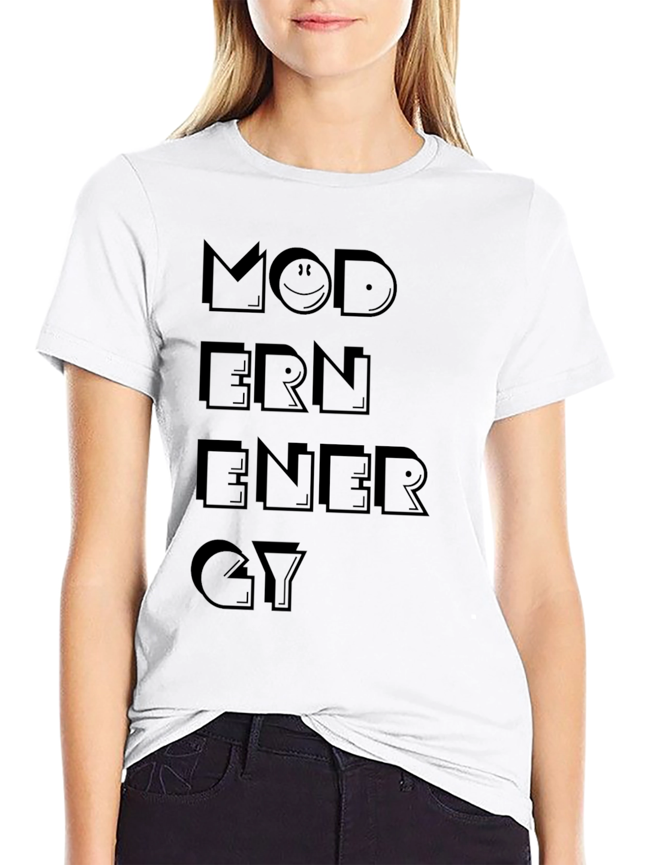 Modern Energy Graphic Print Black T-Shirt