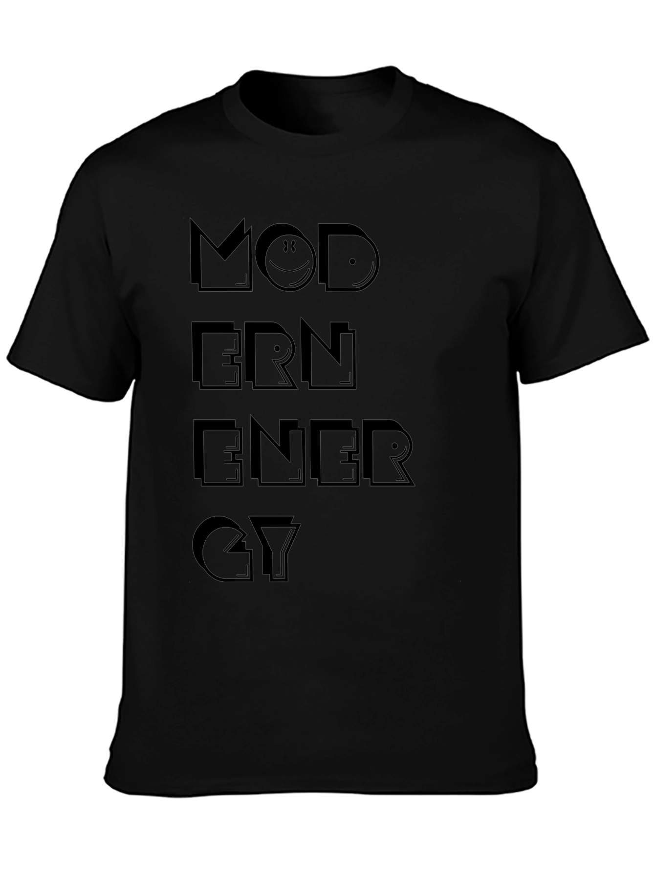 Modern Energy Graphic Print Black T-Shirt