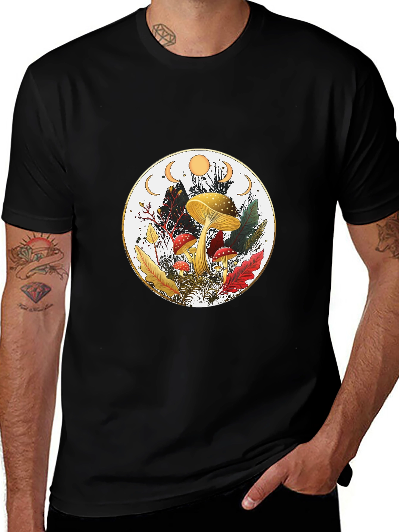 Mushroom Moon Phase Graphic Tee