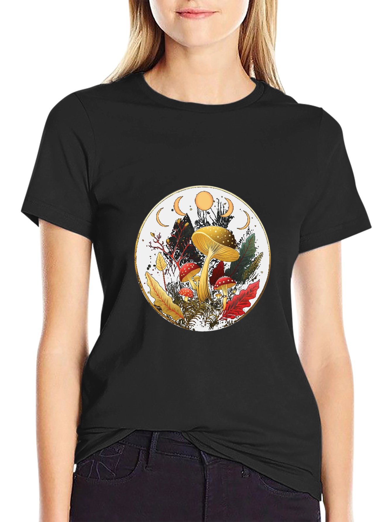 Mushroom Moon Phase Graphic Tee
