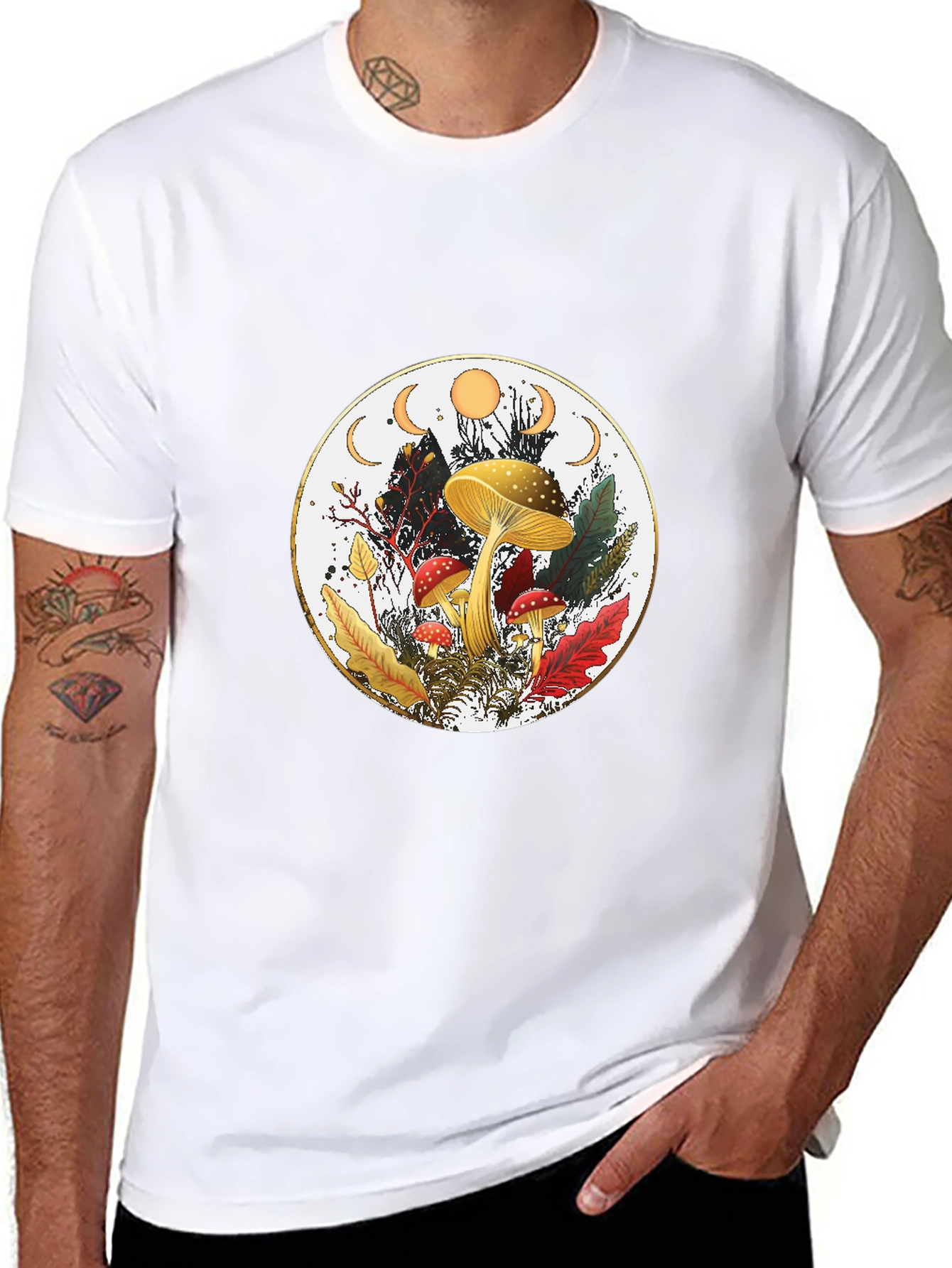 Mushroom Moon Phase Graphic Tee