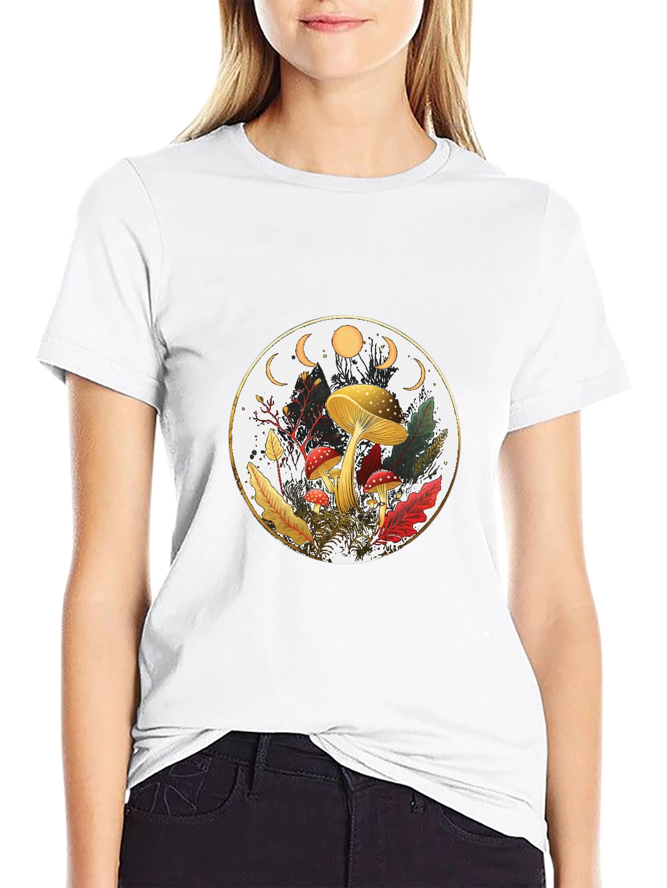 Mushroom Moon Phase Graphic Tee