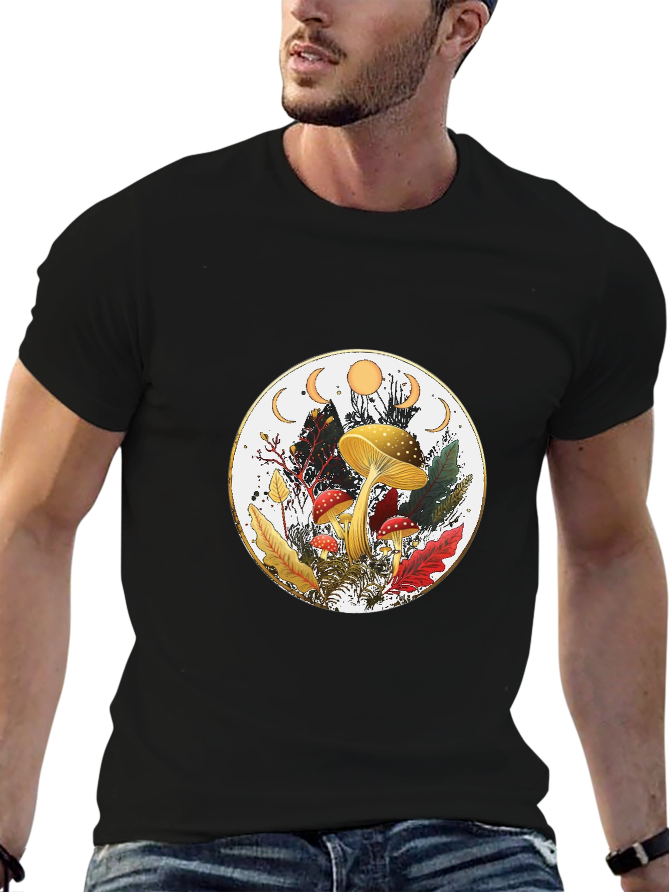 Mushroom Moon Phase Graphic Tee