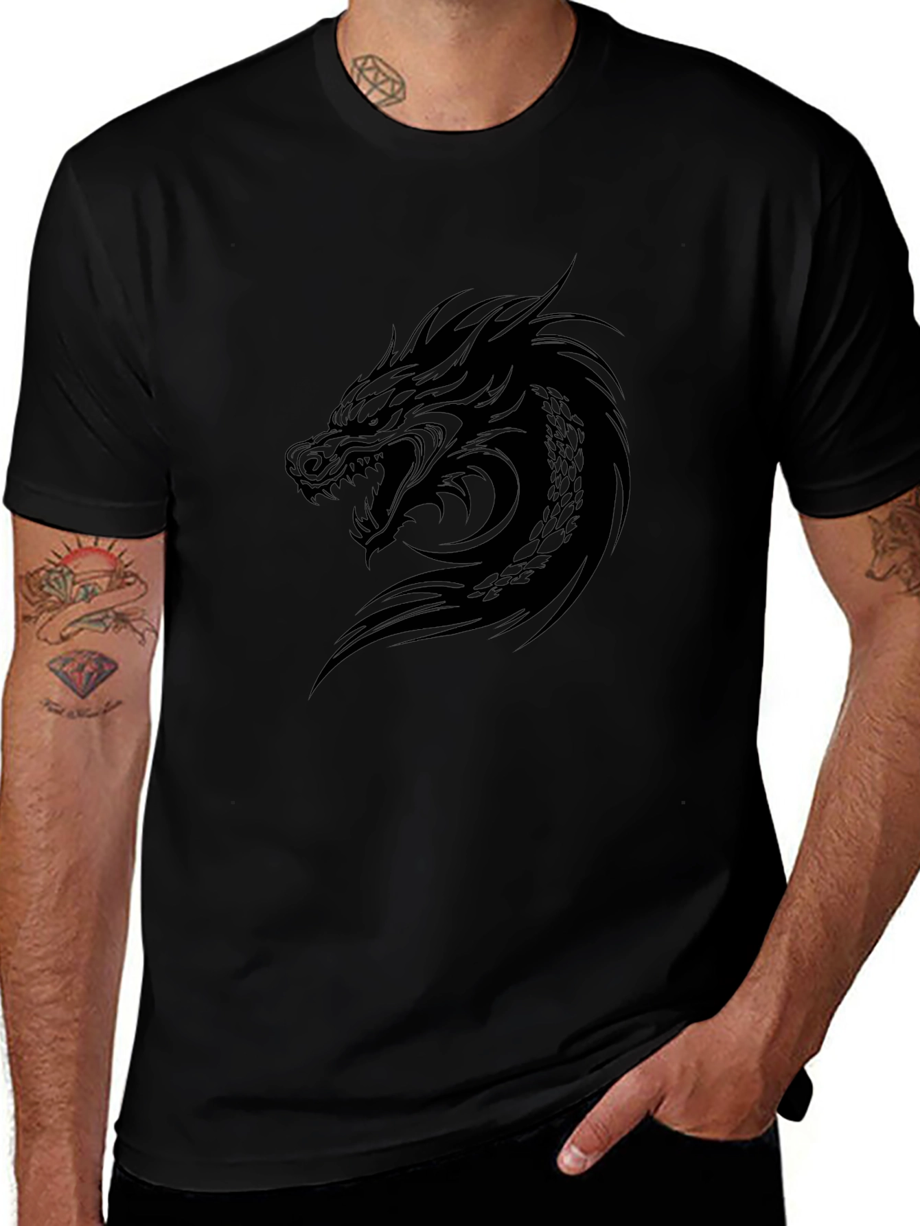 Dragon Graphic Black T-Shirt - Mens Fashion