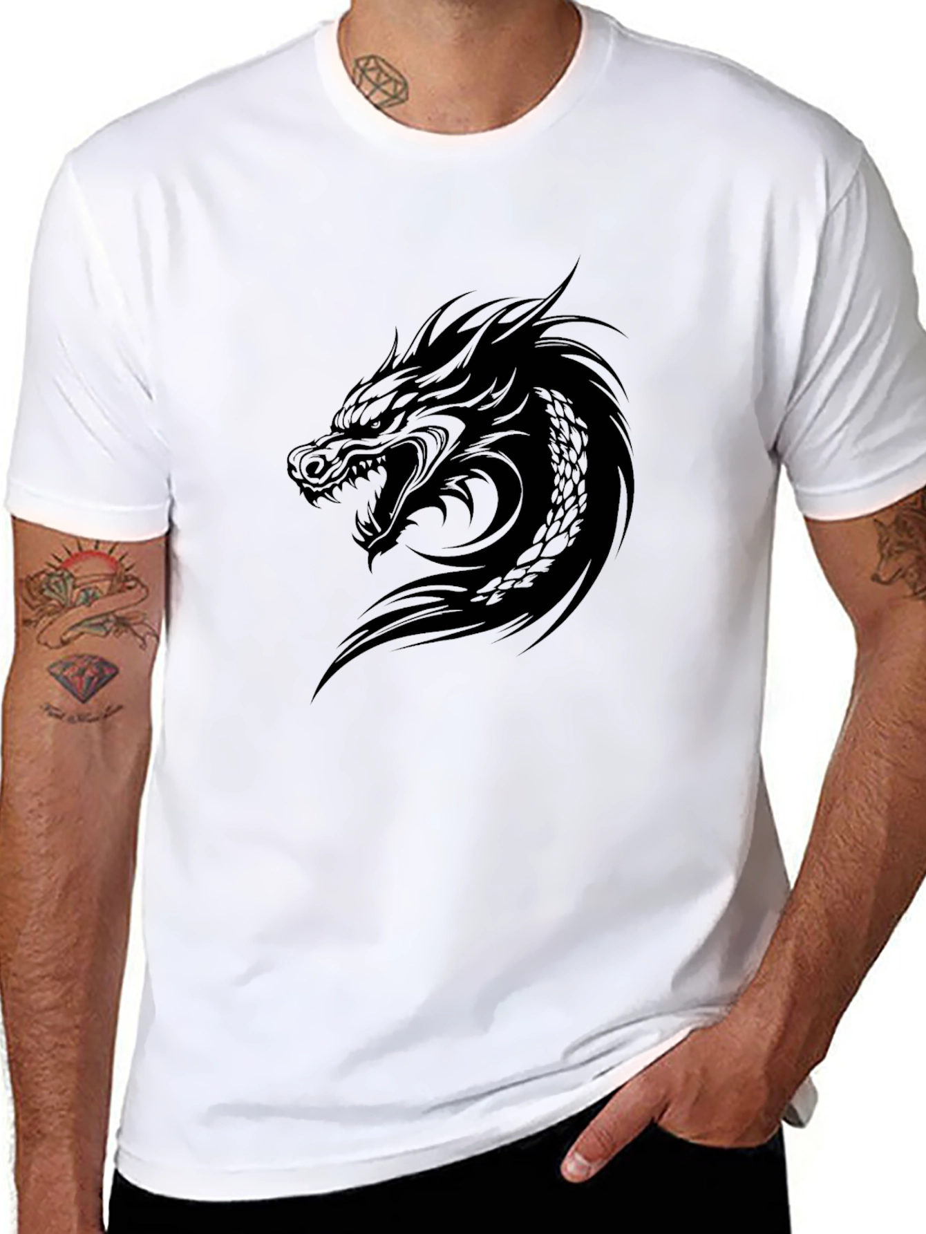 Dragon Graphic Black T-Shirt - Mens Fashion