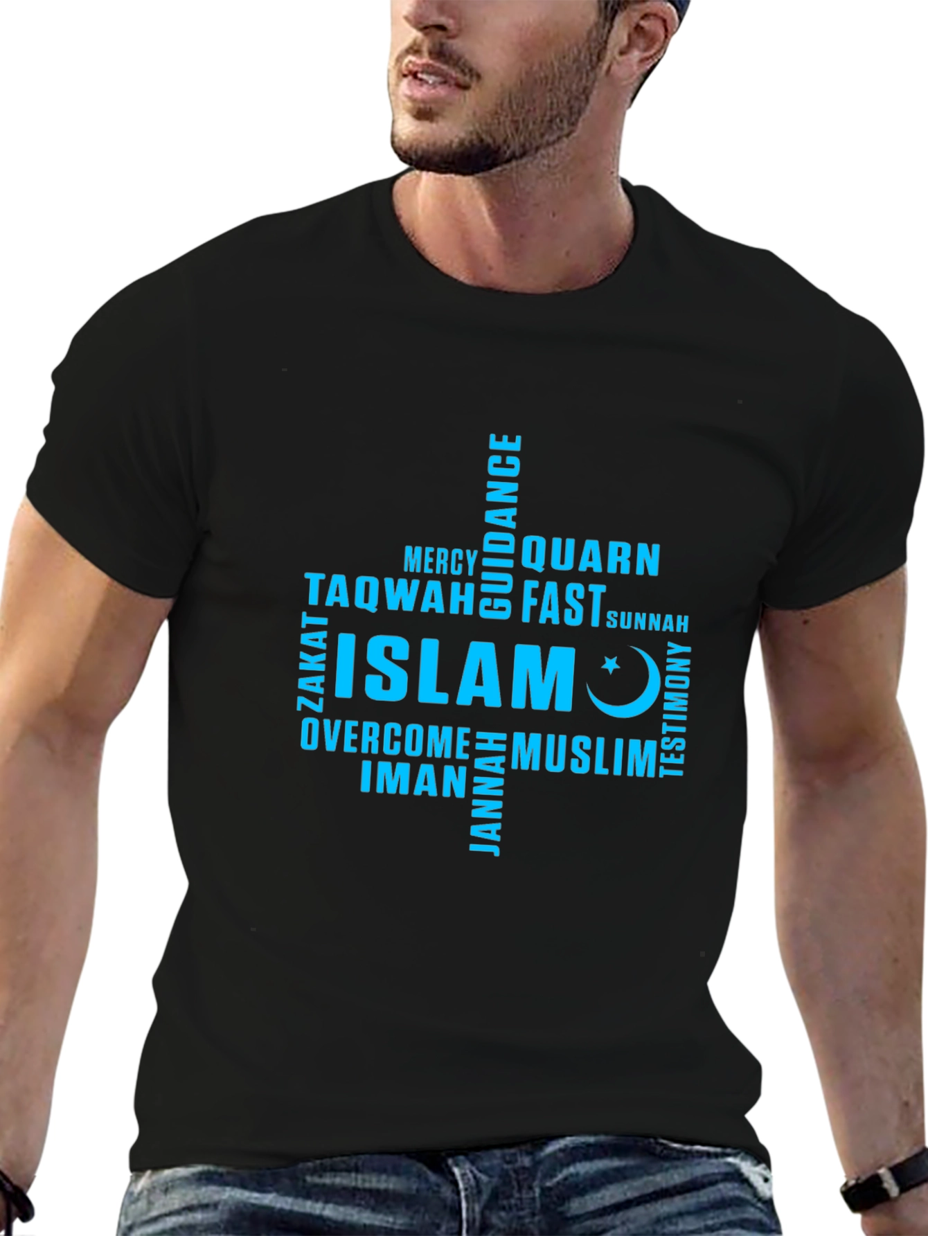 Islam Word Art T-Shirt - Muslim Faith Tee