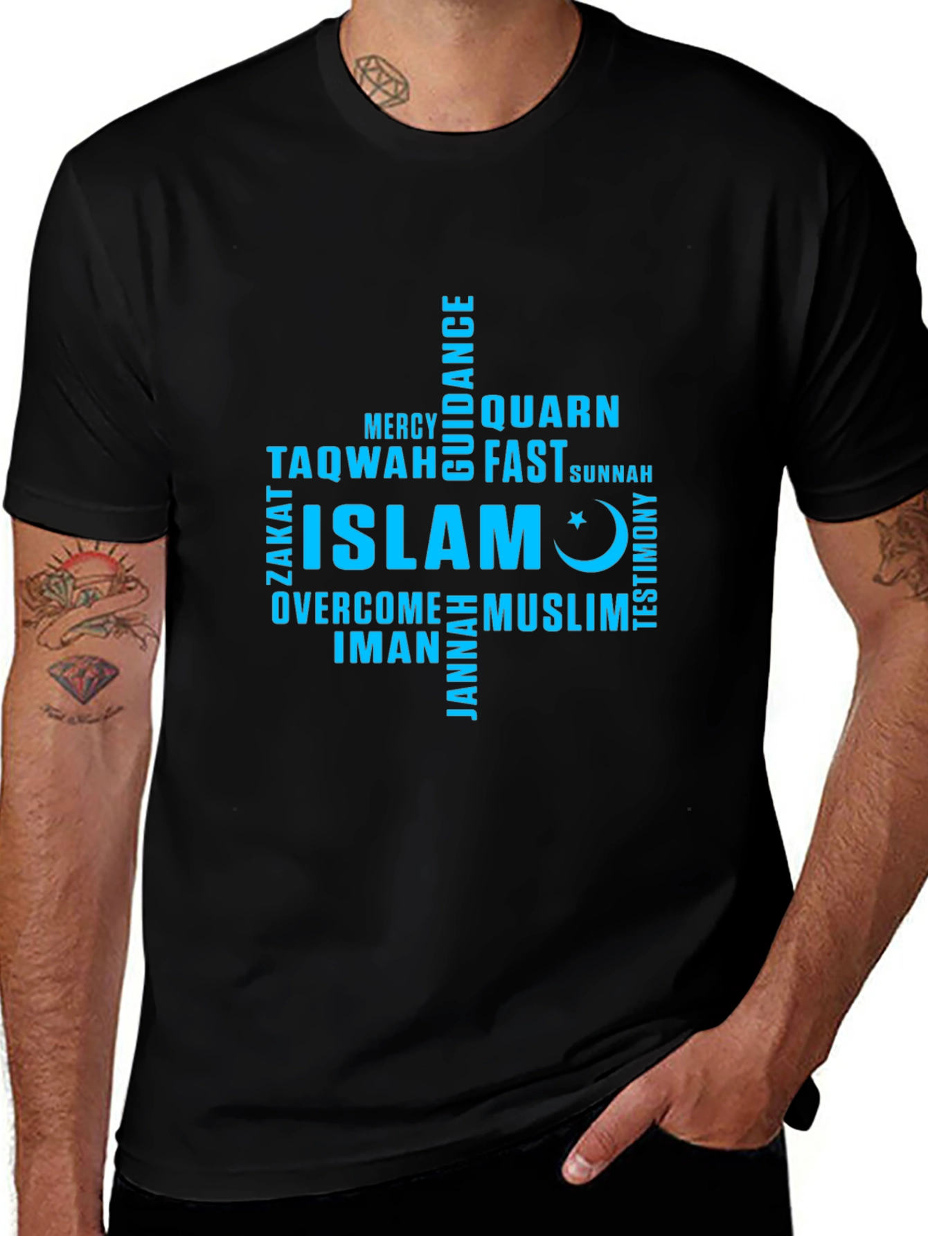 Islam Word Art T-Shirt - Muslim Faith Tee