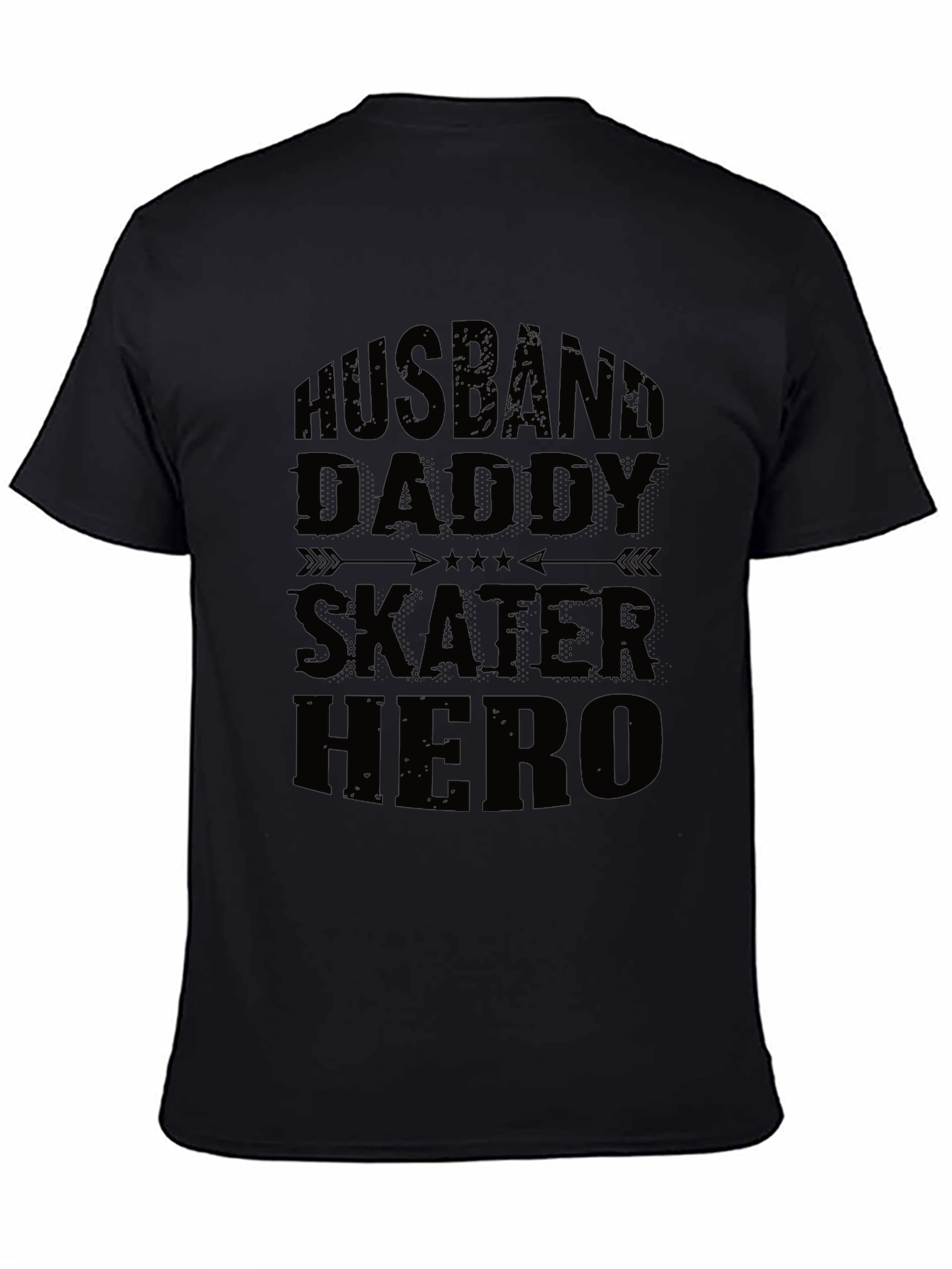 Husband Daddy Skater Hero Graphic Tee - Black