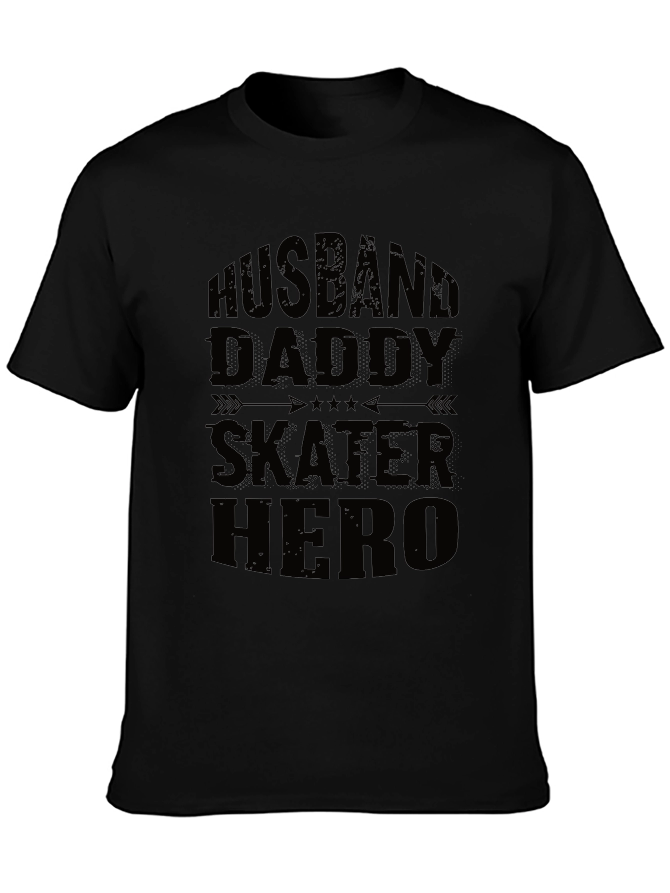 Husband Daddy Skater Hero Graphic Tee - Black