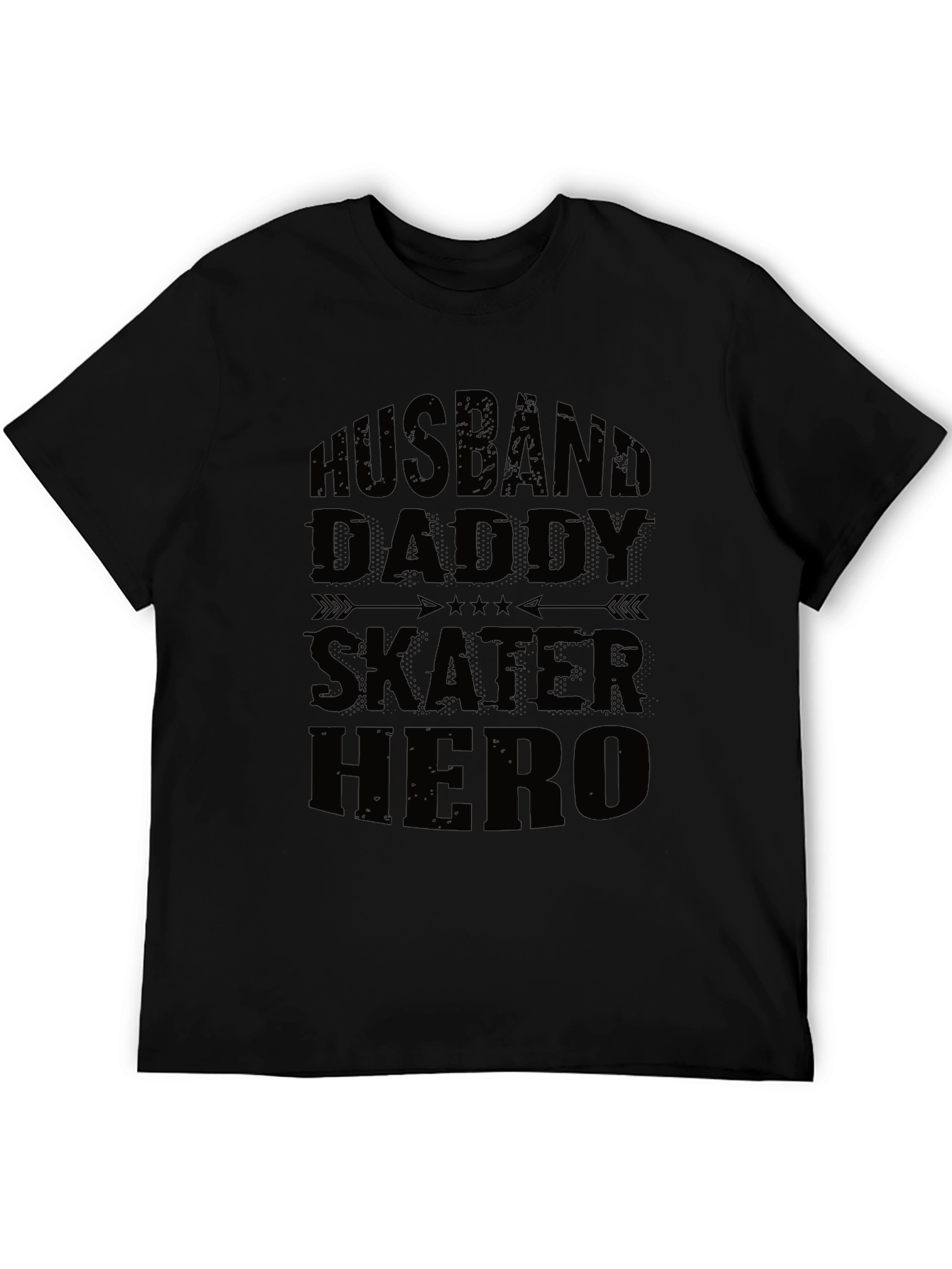 Husband Daddy Skater Hero Graphic Tee - Black