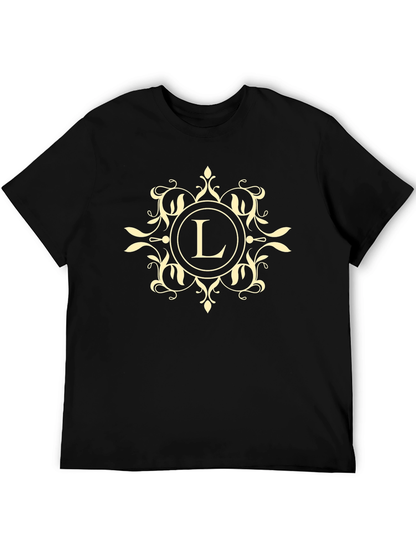 Letter L Monogram Black Tee Shirt