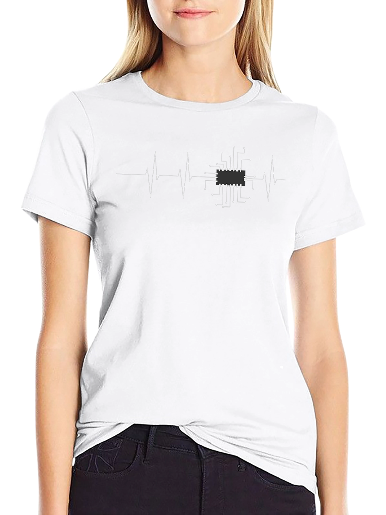 Circuit Board Heartbeat T-Shirt - Tech Lover Tee