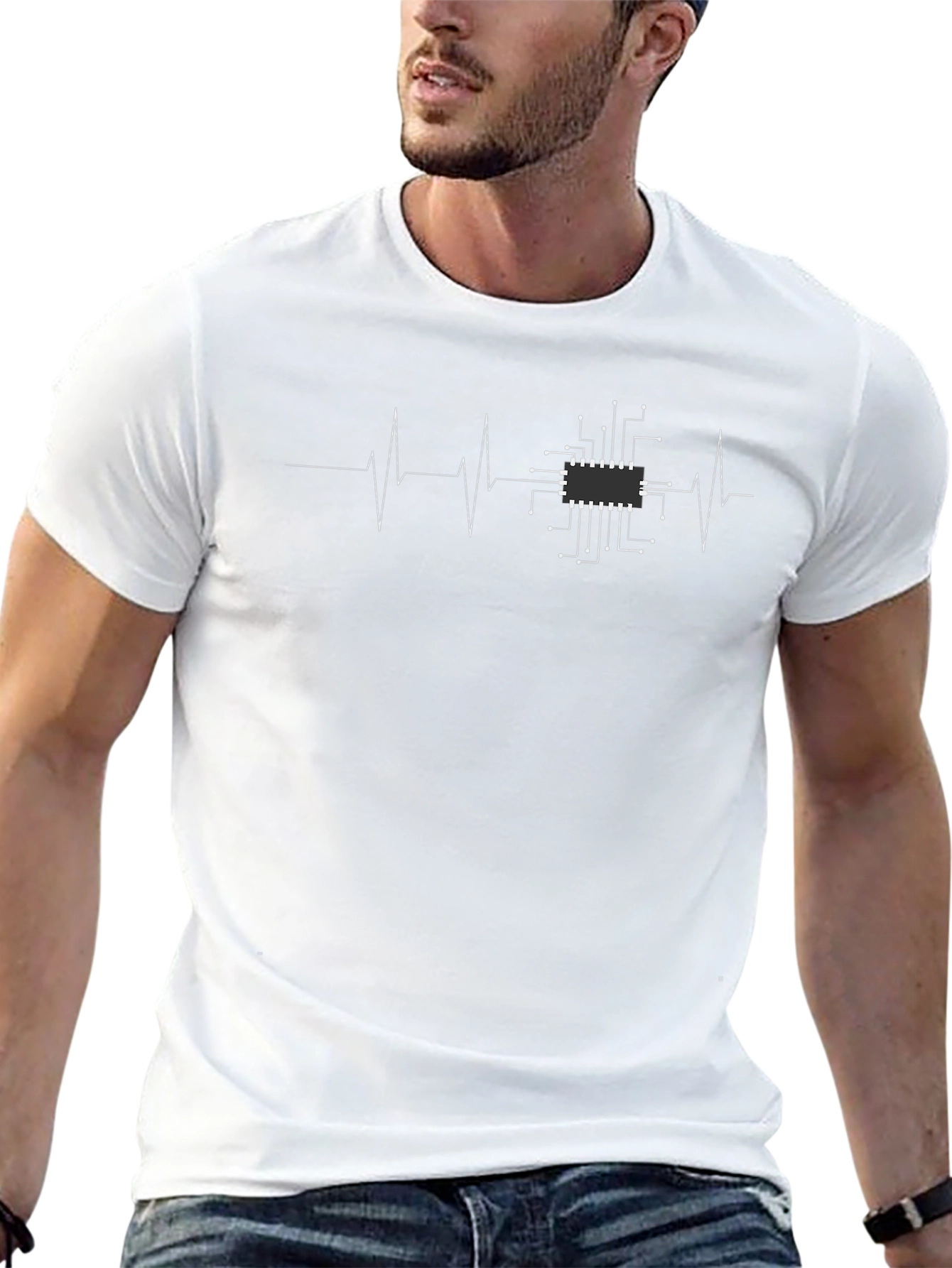 Circuit Board Heartbeat T-Shirt - Tech Lover Tee