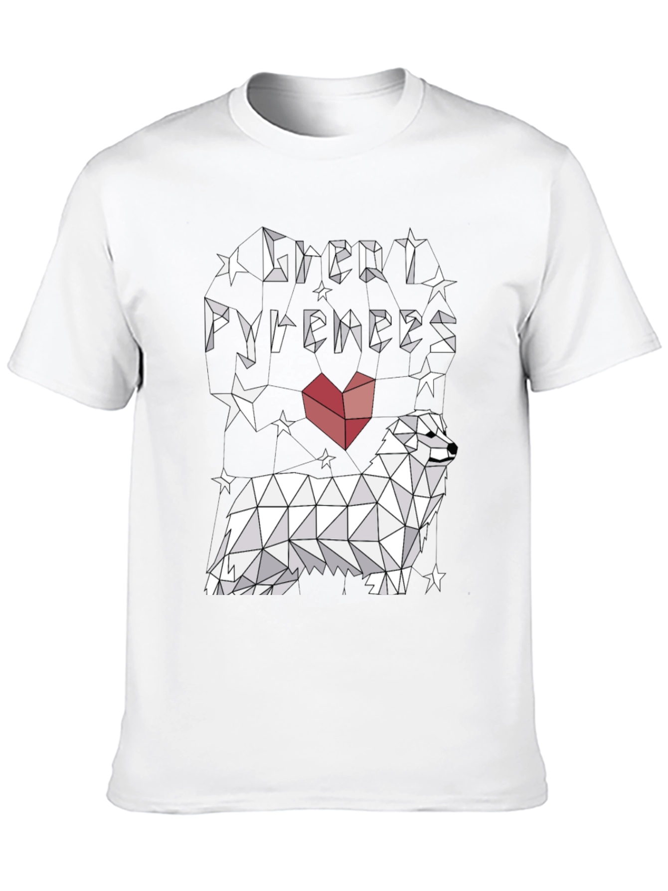 Great Pyrenees Geometric T-Shirt - Stylish Dog Lover Tee