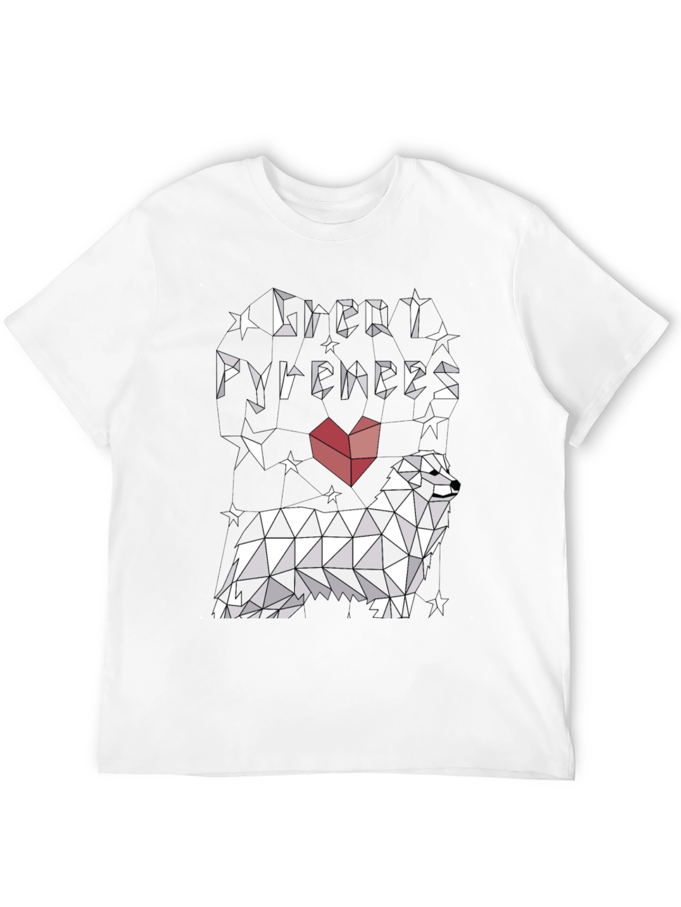 Great Pyrenees Geometric T-Shirt - Stylish Dog Lover Tee