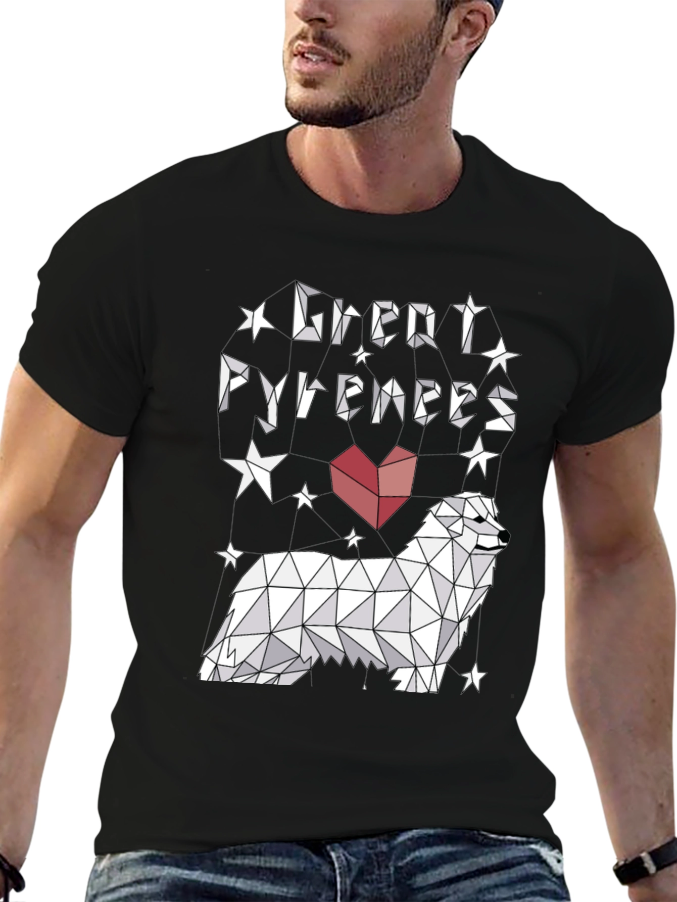 Great Pyrenees Geometric T-Shirt - Stylish Dog Lover Tee