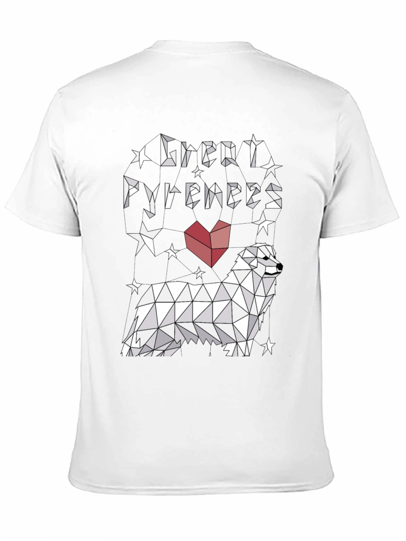 Great Pyrenees Geometric T-Shirt - Stylish Dog Lover Tee