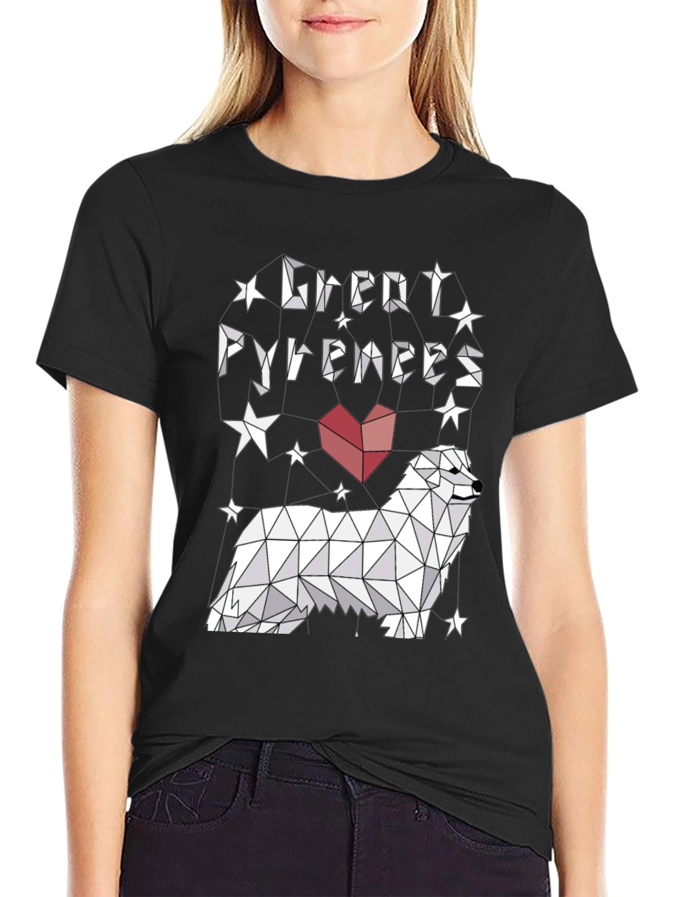 Great Pyrenees Geometric T-Shirt - Stylish Dog Lover Tee