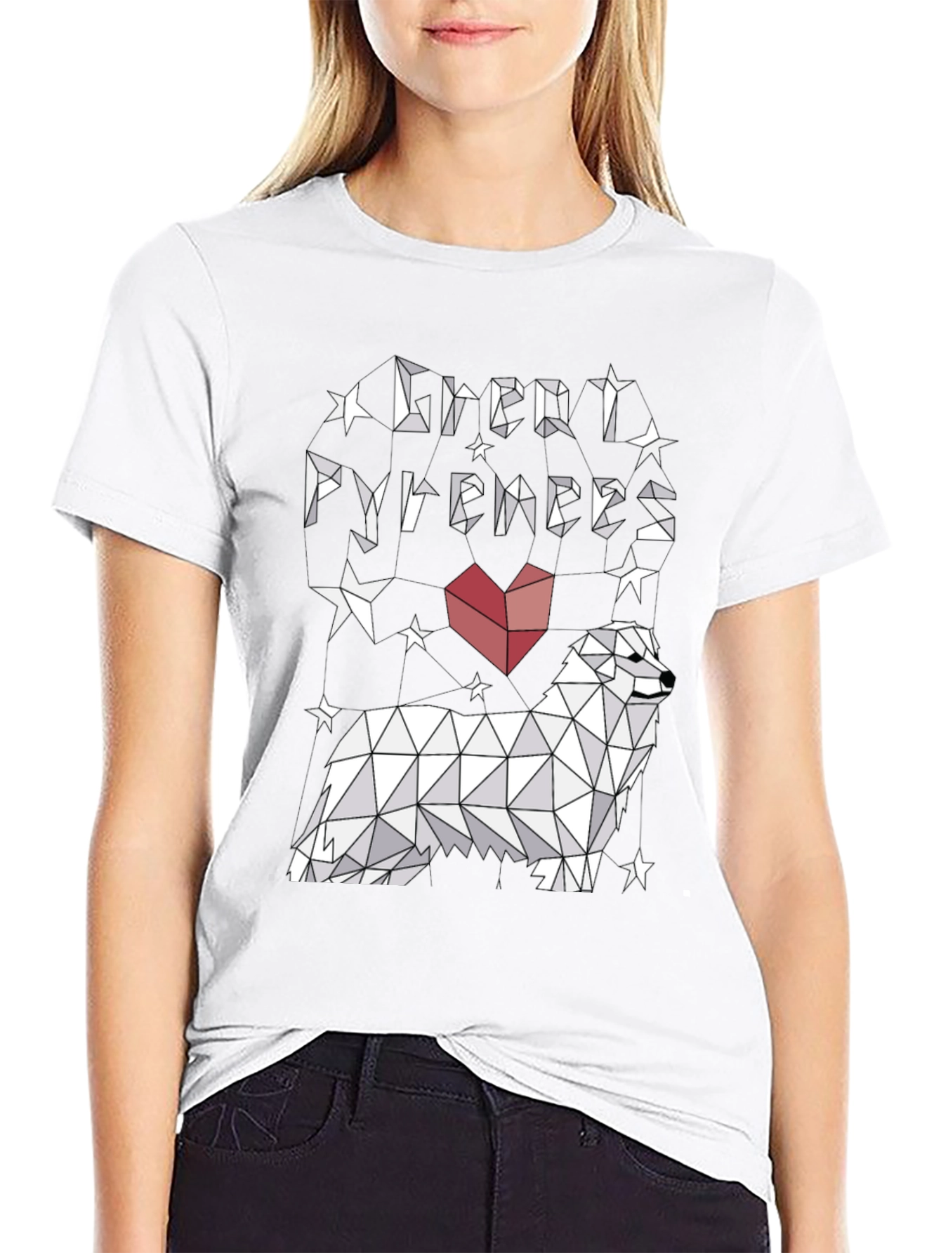 Great Pyrenees Geometric T-Shirt - Stylish Dog Lover Tee