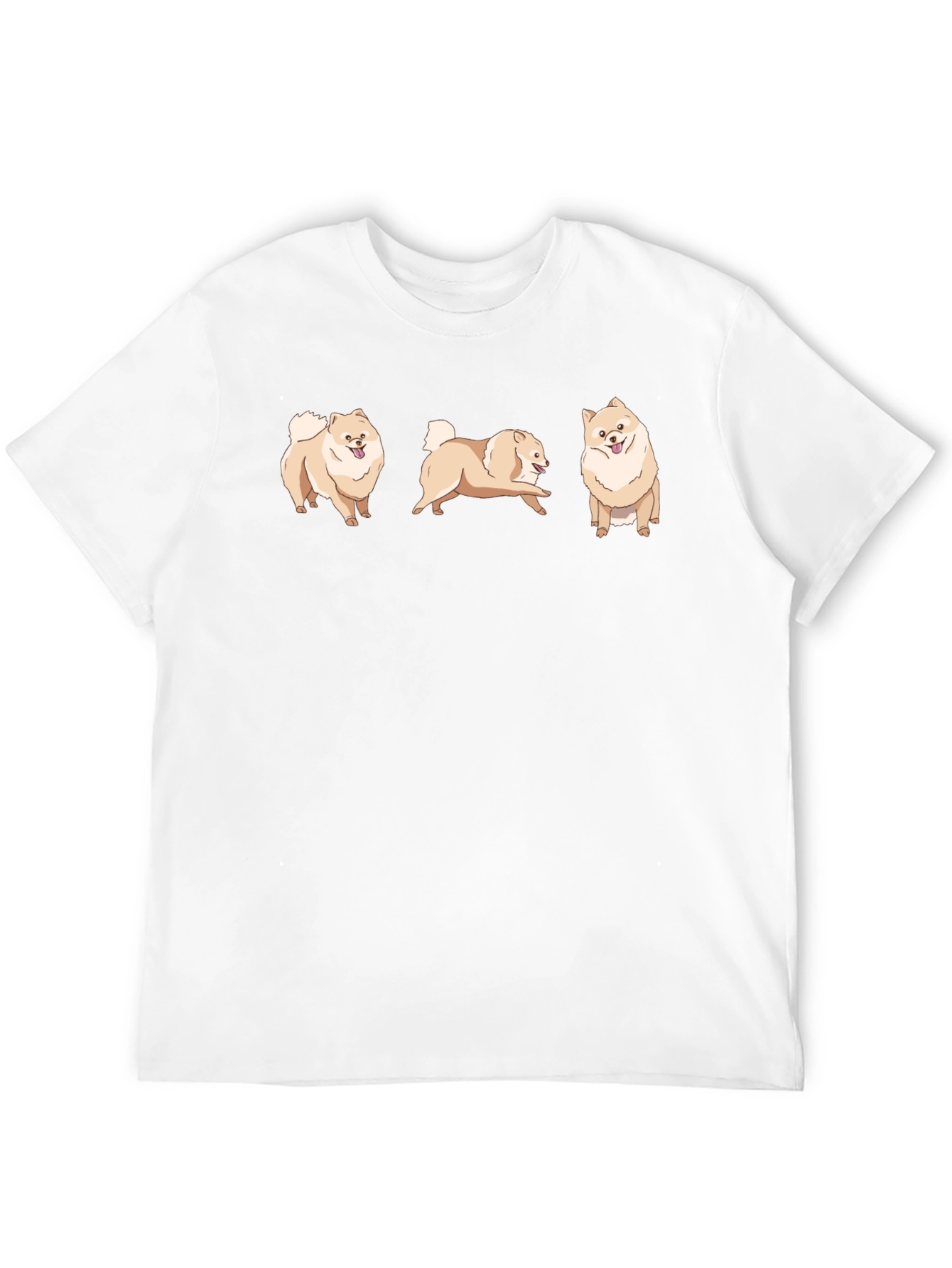 Pomeranian Dog Graphic Print Black T-Shirt