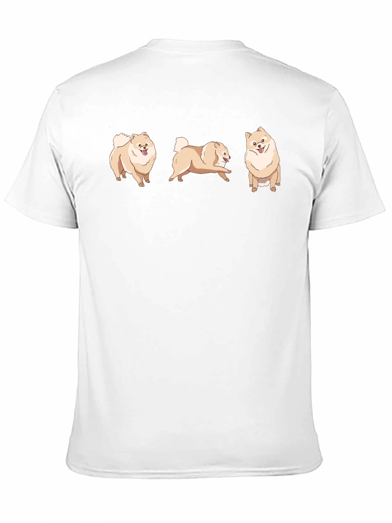 Pomeranian Dog Graphic Print Black T-Shirt